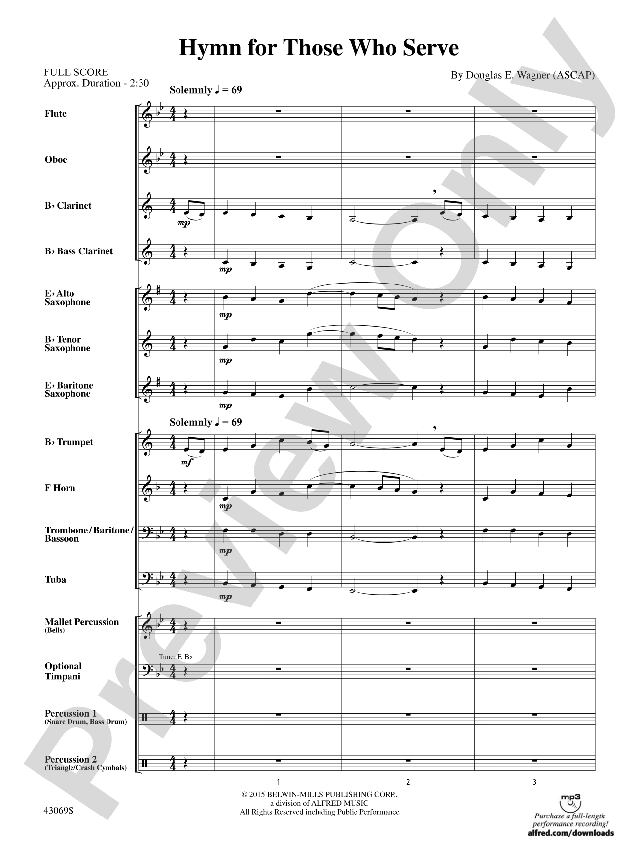 Hymn for Those Who Serve: Concert Band Conductor Score & Parts