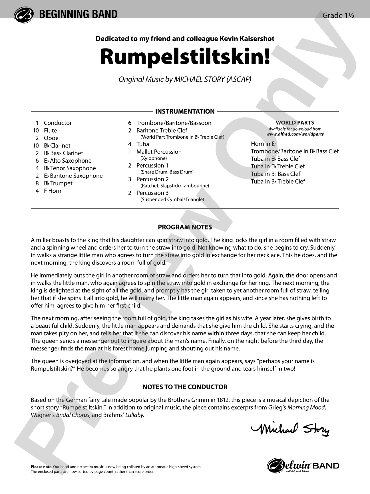 Rumpelstiltskin!: Concert Band Conductor Score & Parts