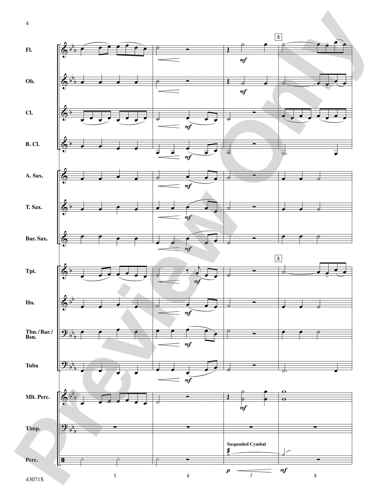 Pavane: Concert Band Conductor Score & Parts