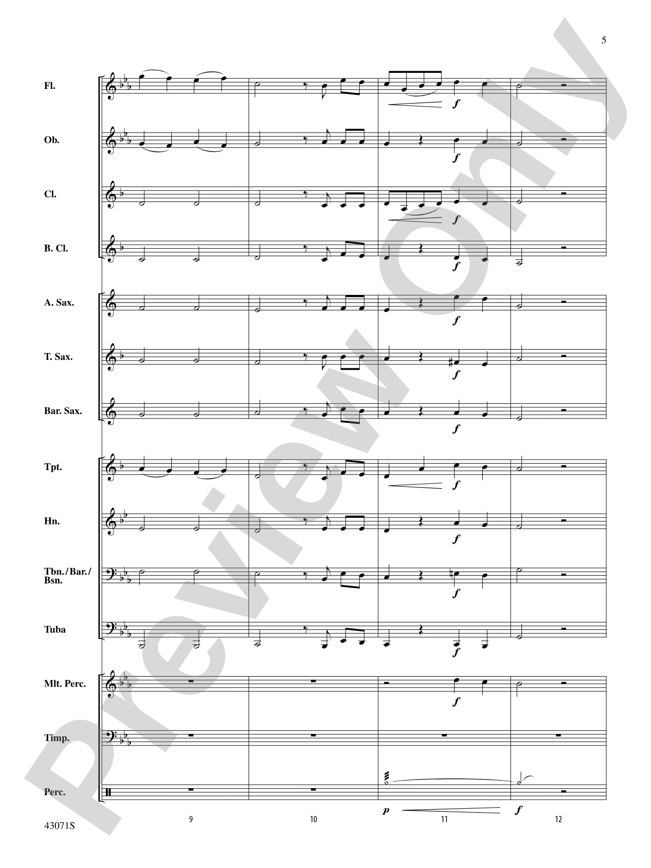 Pavane: Concert Band Conductor Score & Parts