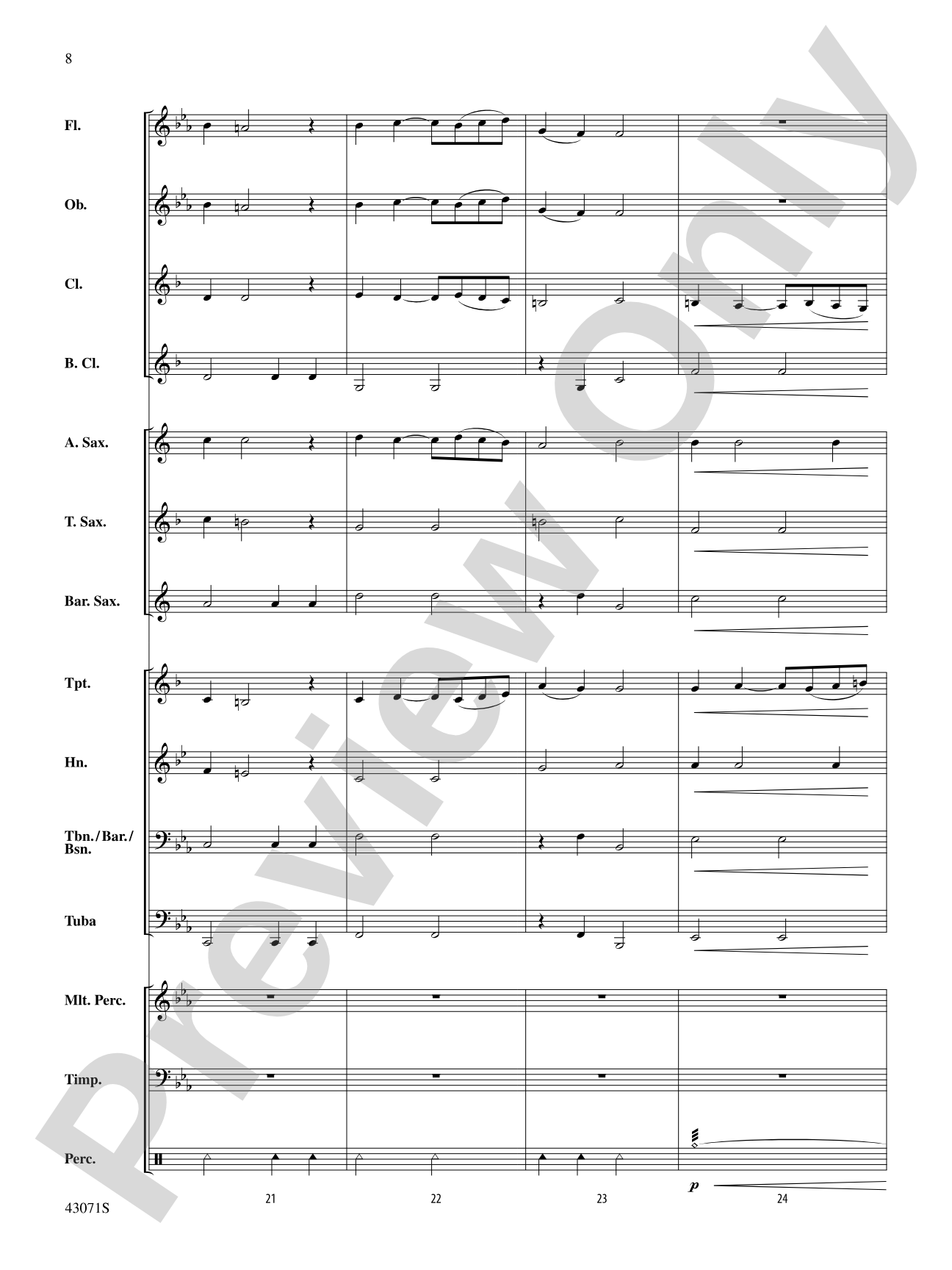 Pavane: Concert Band Conductor Score & Parts
