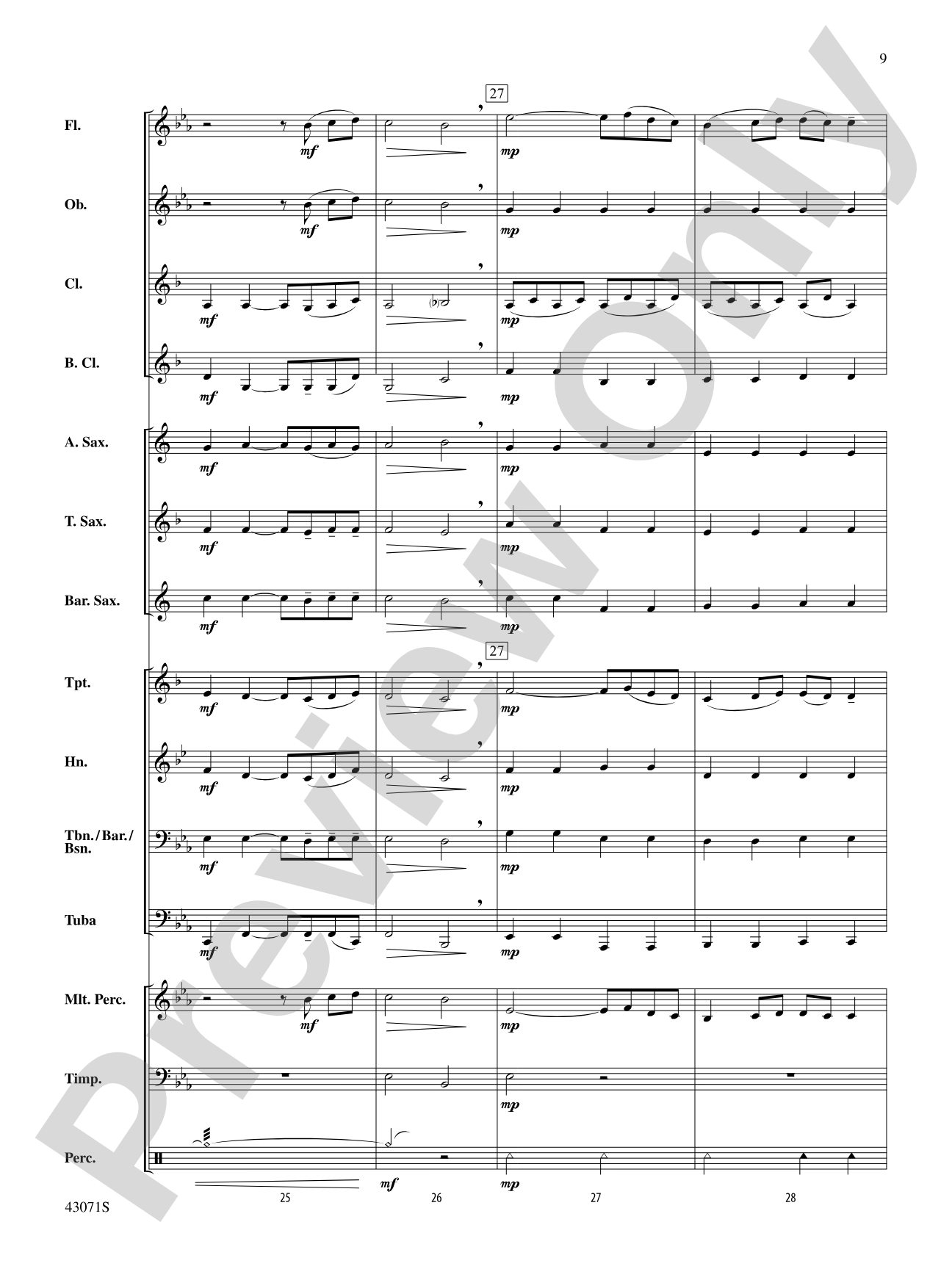 Pavane: Concert Band Conductor Score & Parts