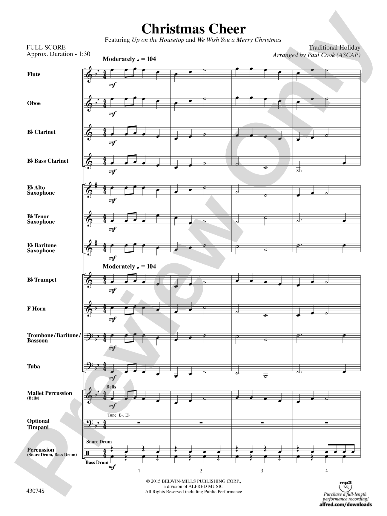 Christmas Cheer: Concert Band Conductor Score & Parts