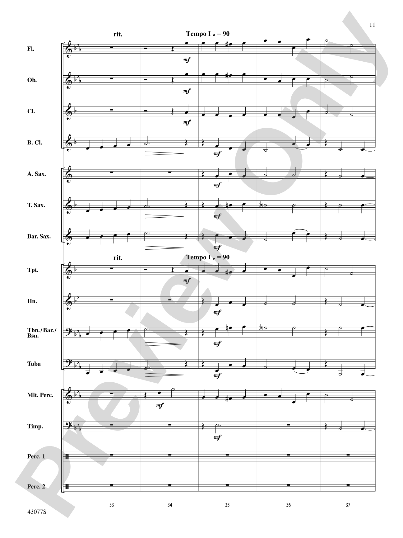 O Little Town of Bethlehem: Concert Band Conductor Score & Parts