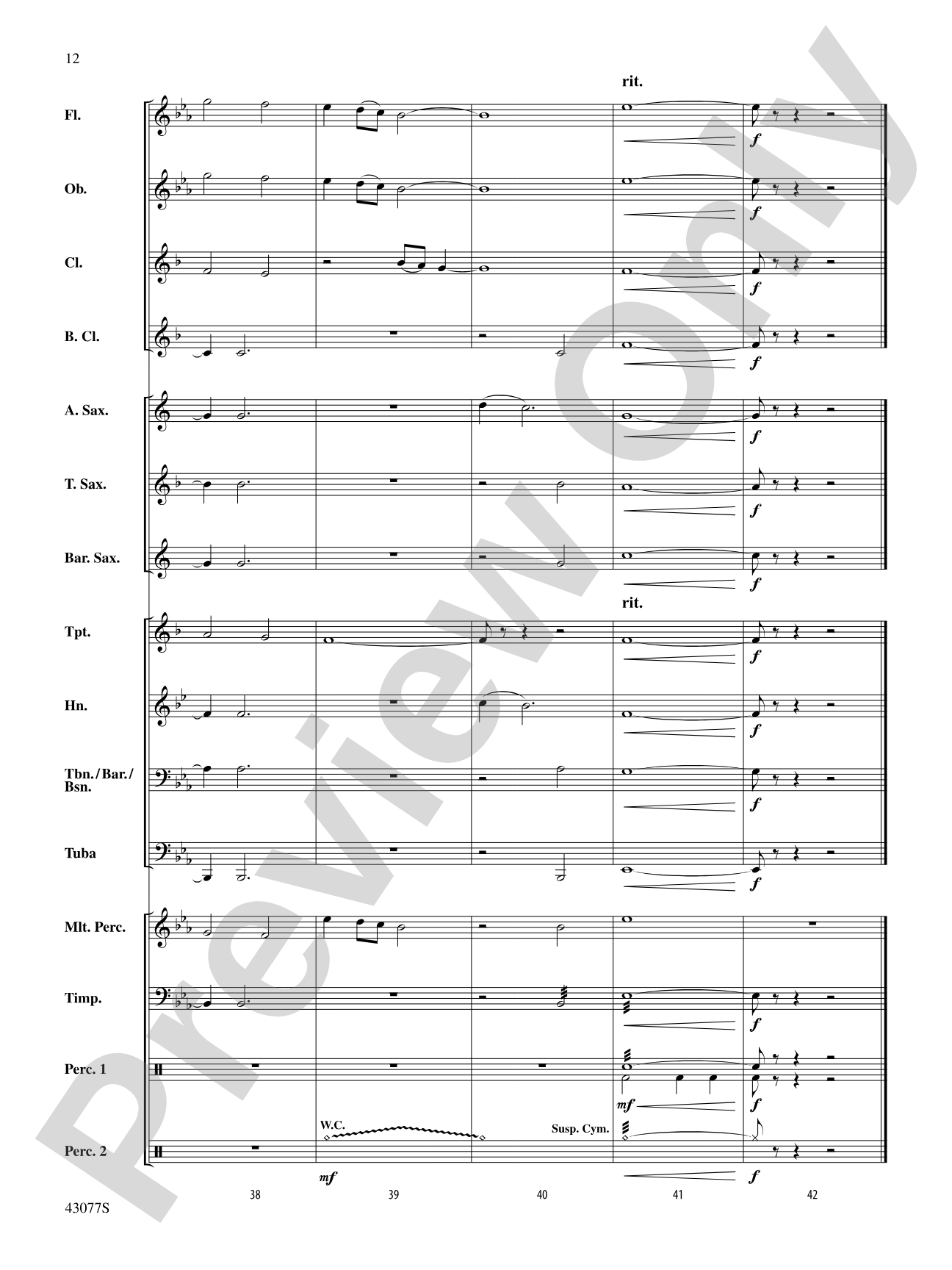 O Little Town of Bethlehem: Concert Band Conductor Score & Parts