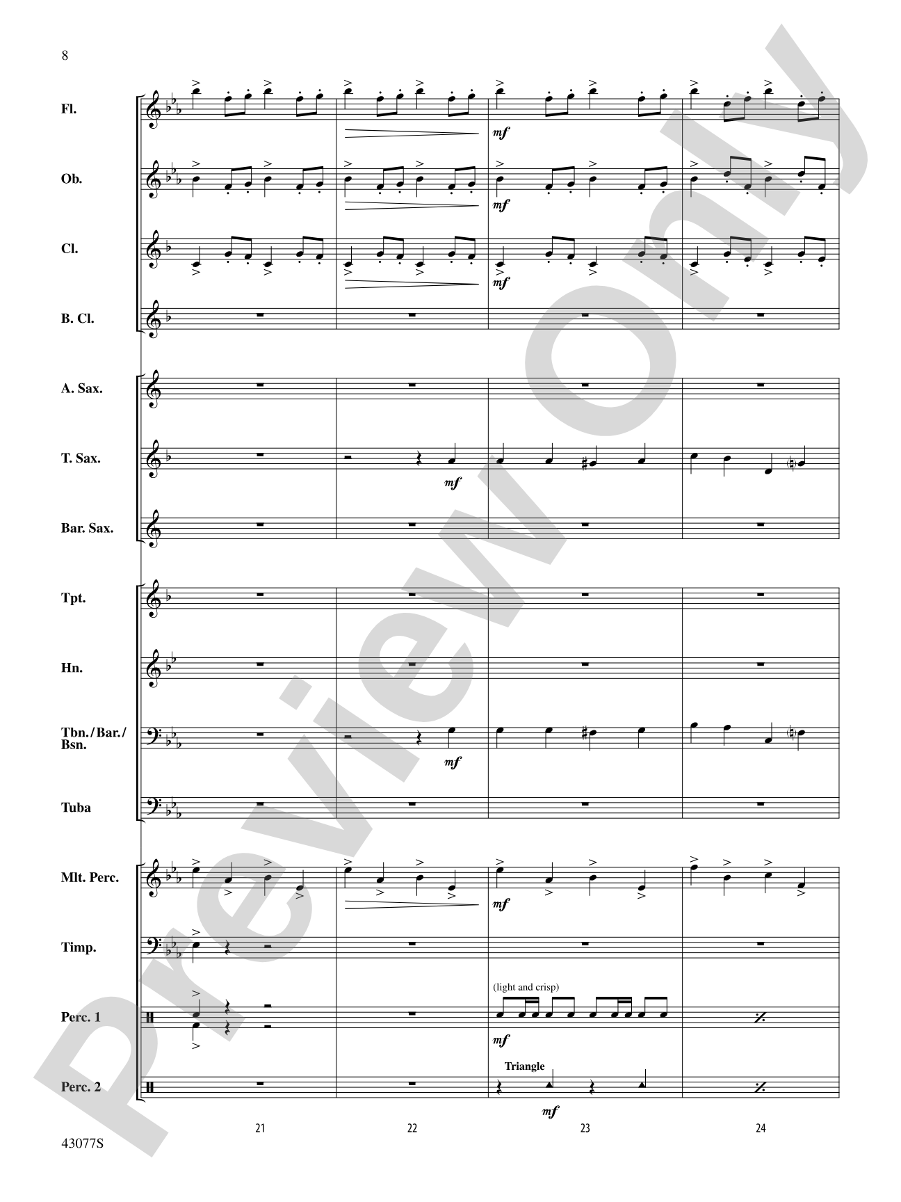 O Little Town of Bethlehem: Concert Band Conductor Score & Parts