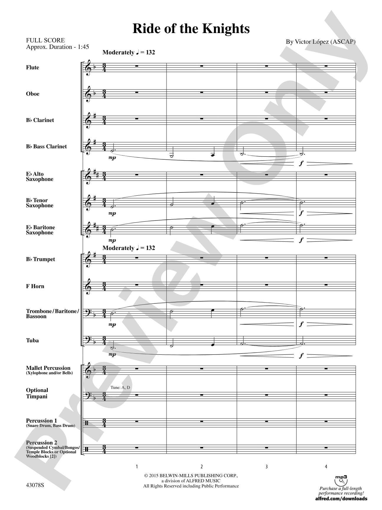 Ride of the Knights: Concert Band Conductor Score & Parts