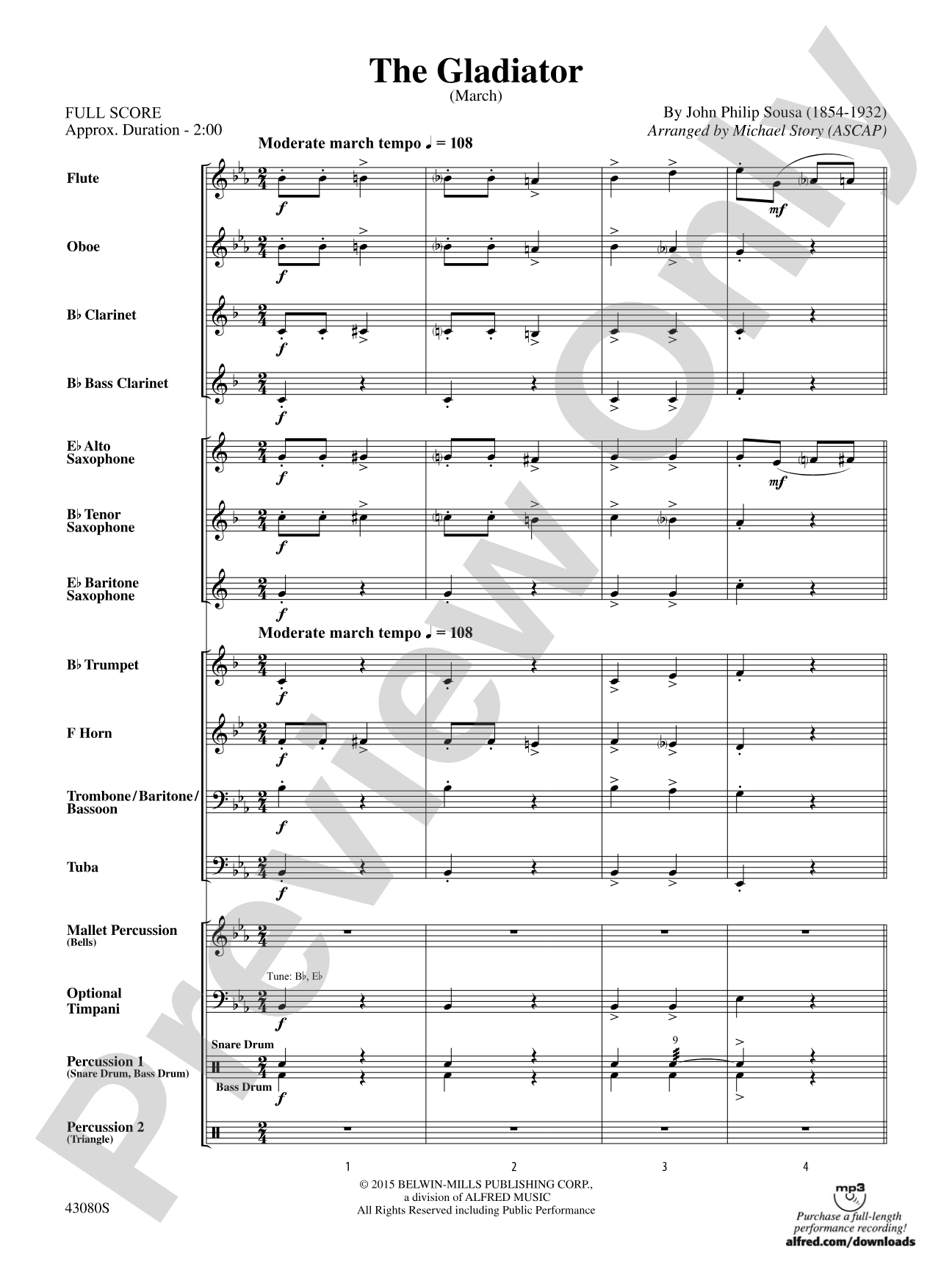 The Gladiator: Concert Band Conductor Score & Parts