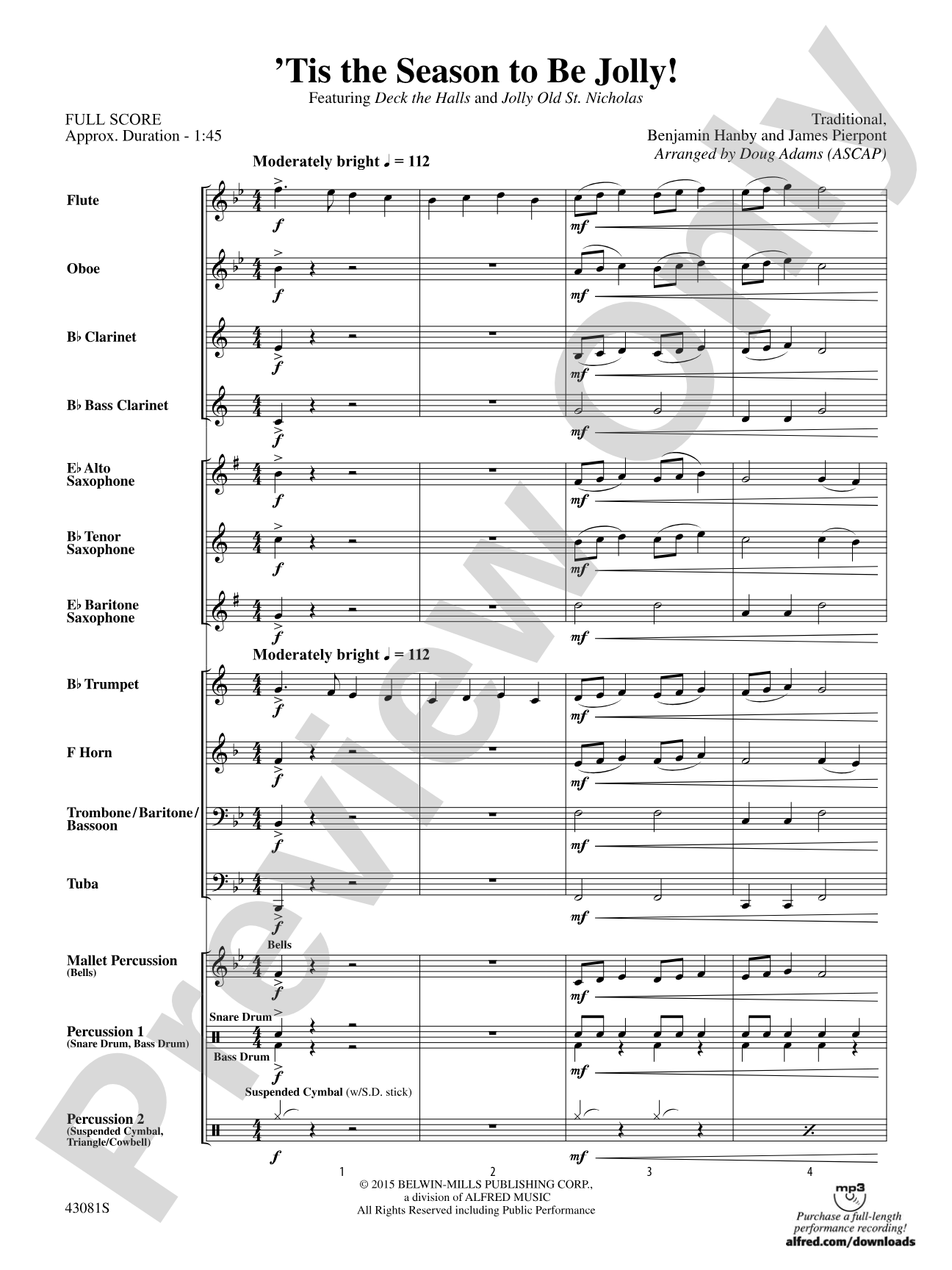 'Tis the Season to Be Jolly!: Concert Band Conductor Score & Parts