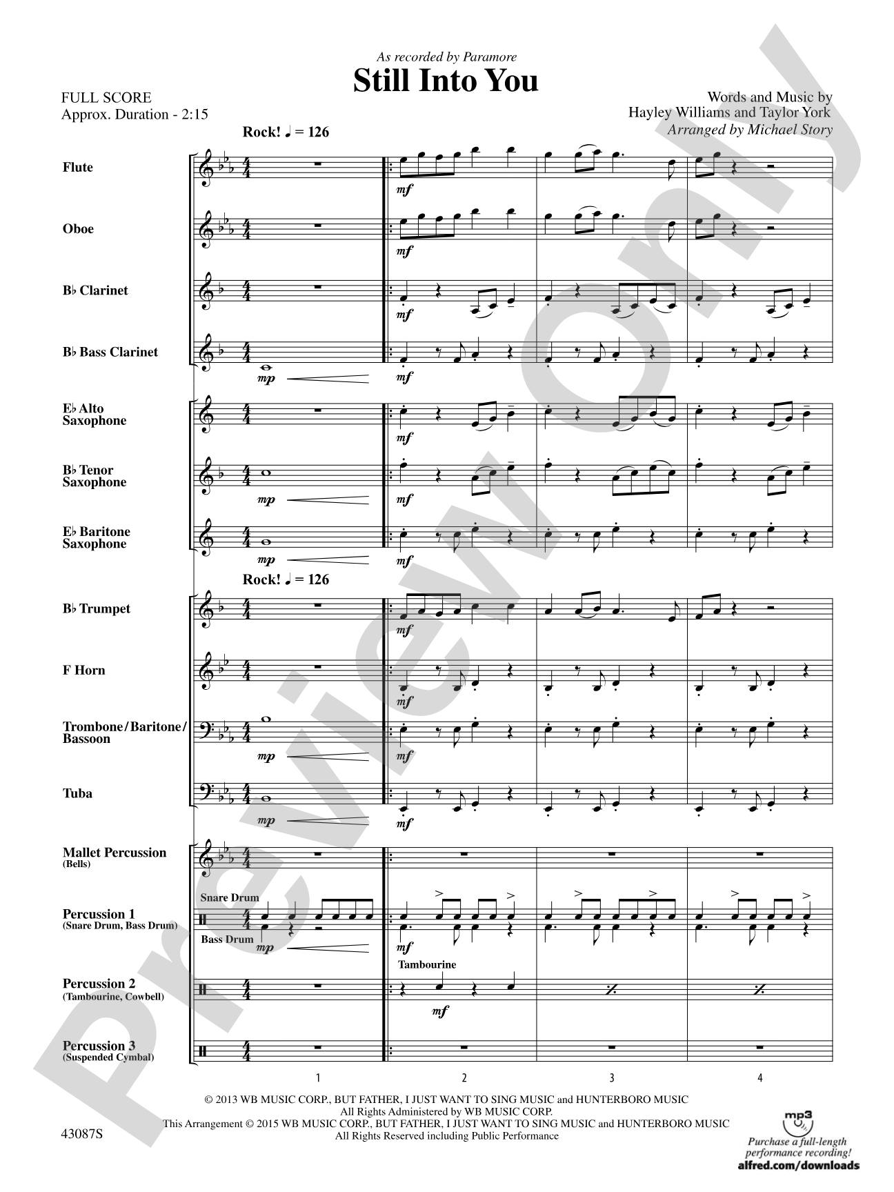 Still Into You: Concert Band Conductor Score & Parts