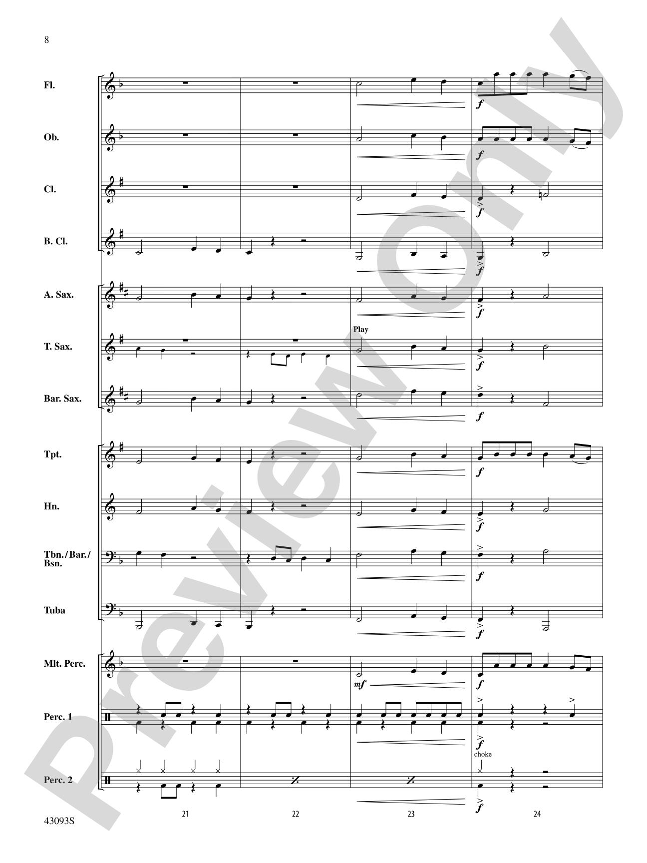 Escape (from Guardians of the Galaxy): Concert Band Conductor Score & Parts