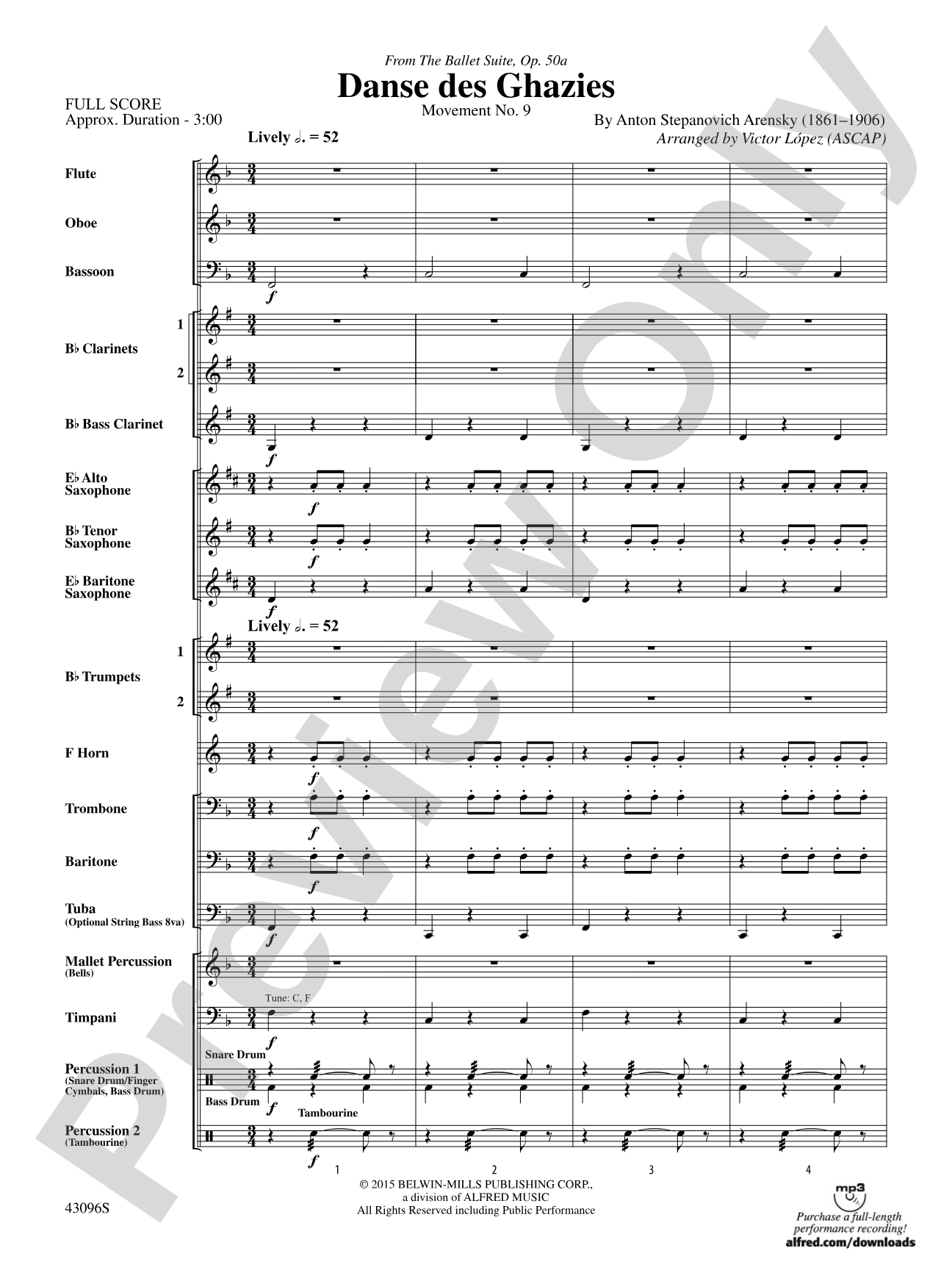 Danse des Ghazies (from The Ballet Suite, Op. 50a): Concert Band Conductor Score & Parts