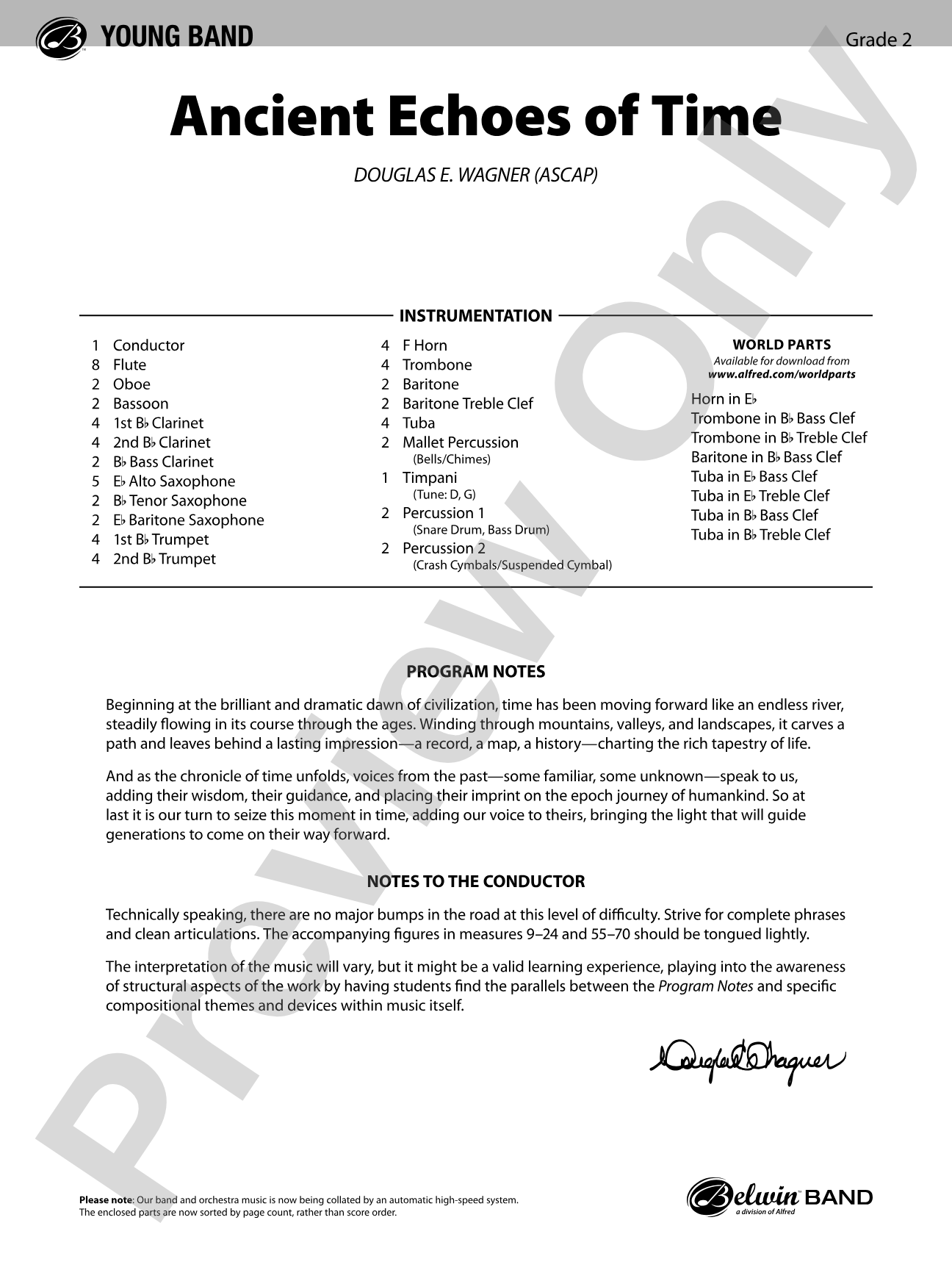 Ancient Echoes of Time: Score