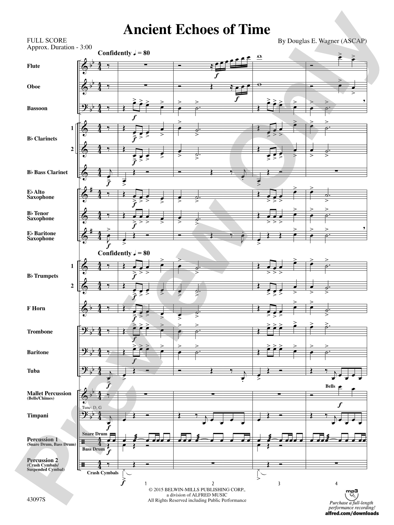 Ancient Echoes of Time: Score