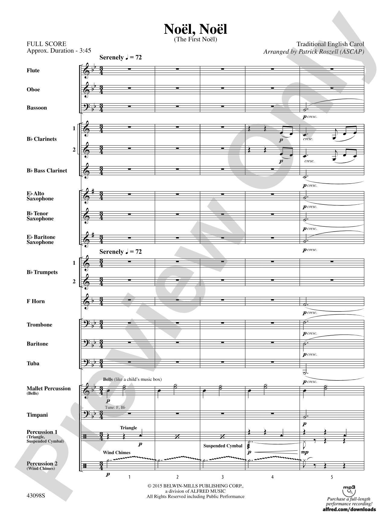 Noël, Noël: Concert Band Conductor Score & Parts