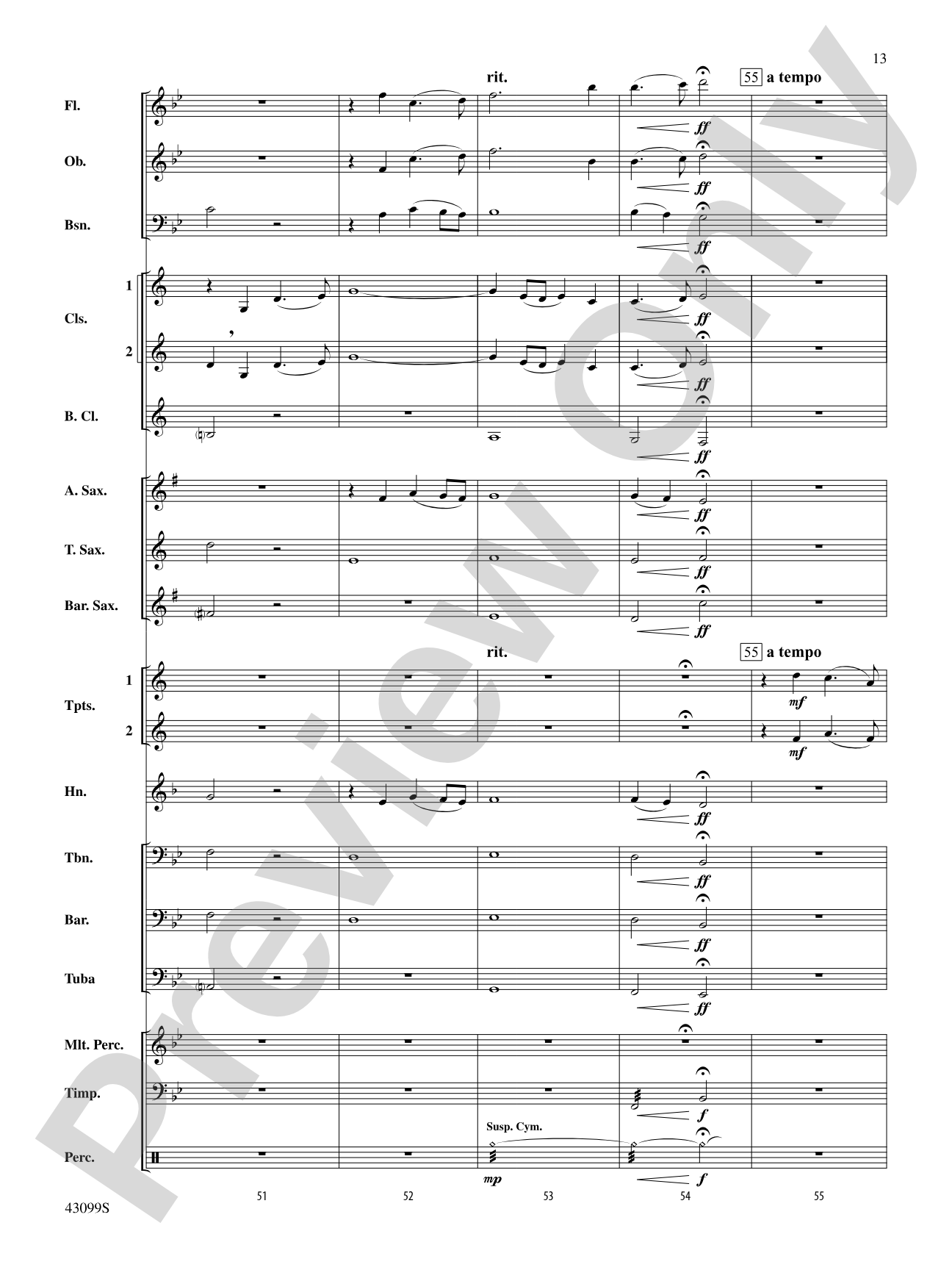 Carried on the Wings of Hope: Concert Band Conductor Score & Parts