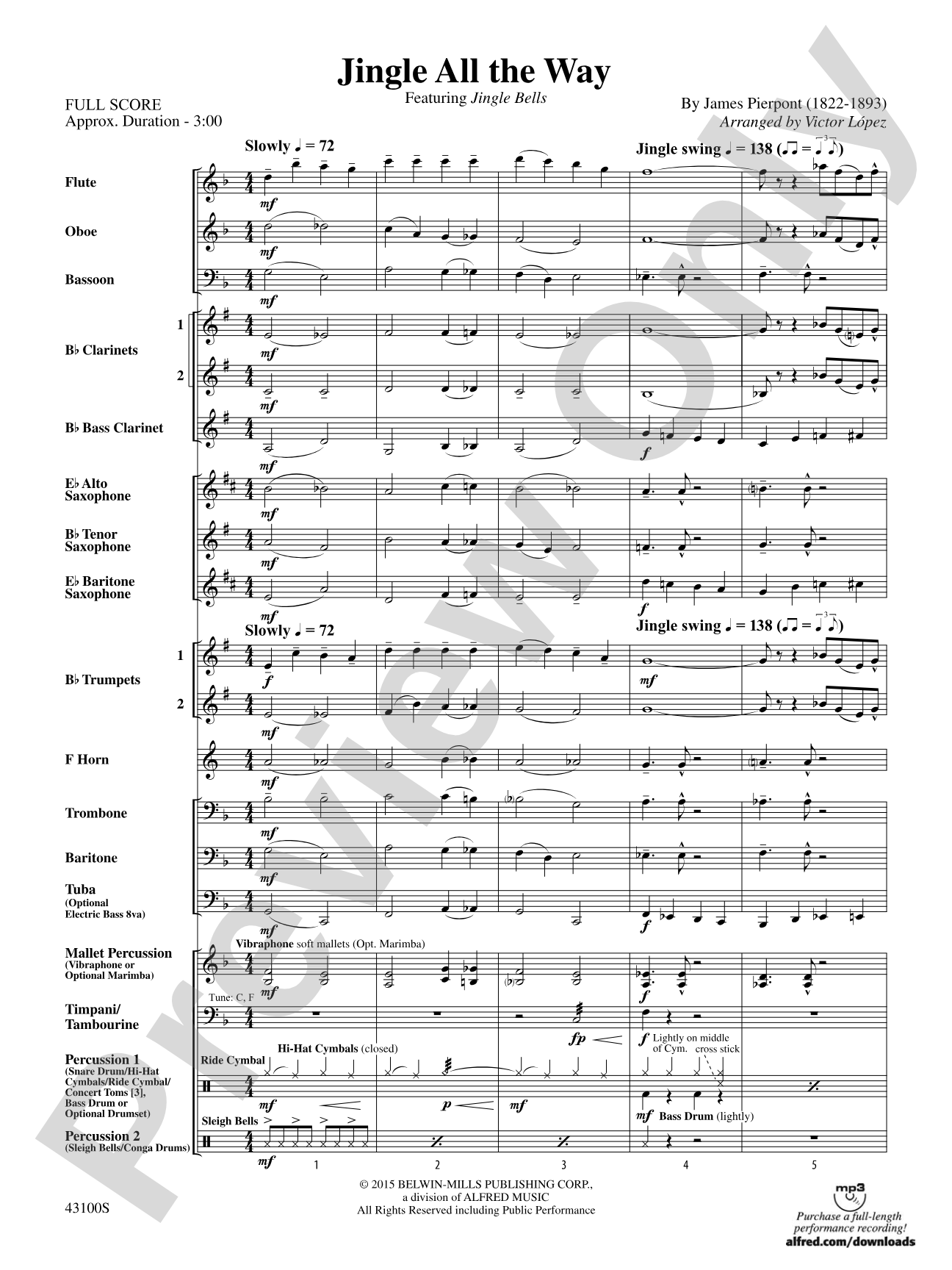 Jingle All the Way: Concert Band Conductor Score & Parts