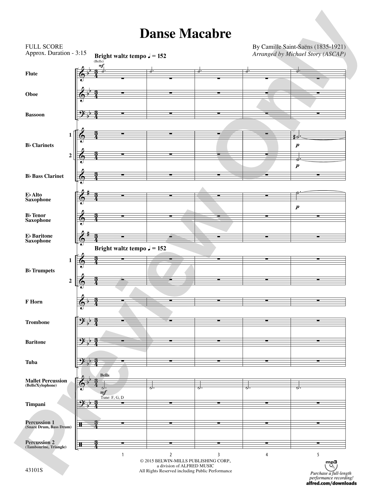 Danse Macabre: Concert Band Conductor Score & Parts