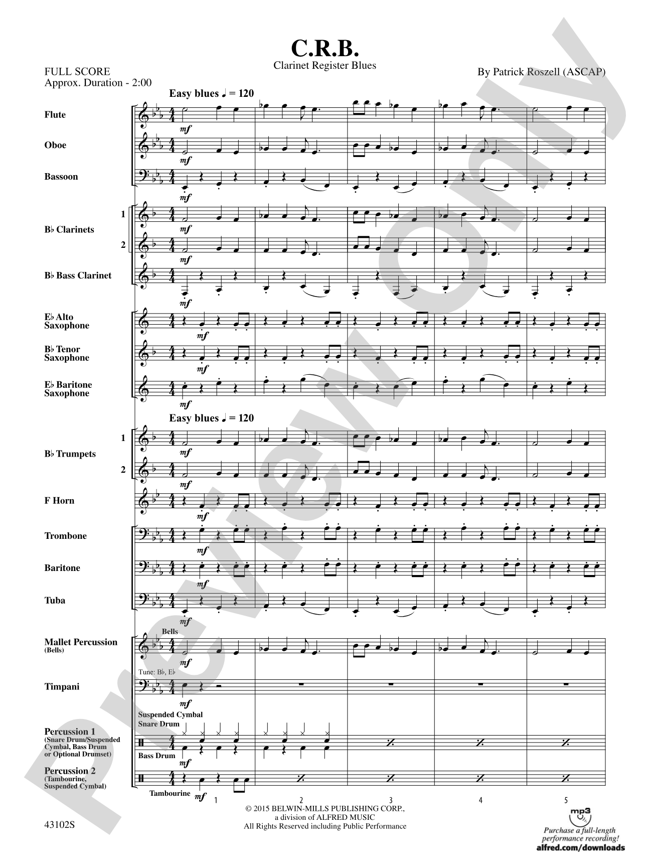 C.R.B.: Concert Band Conductor Score & Parts