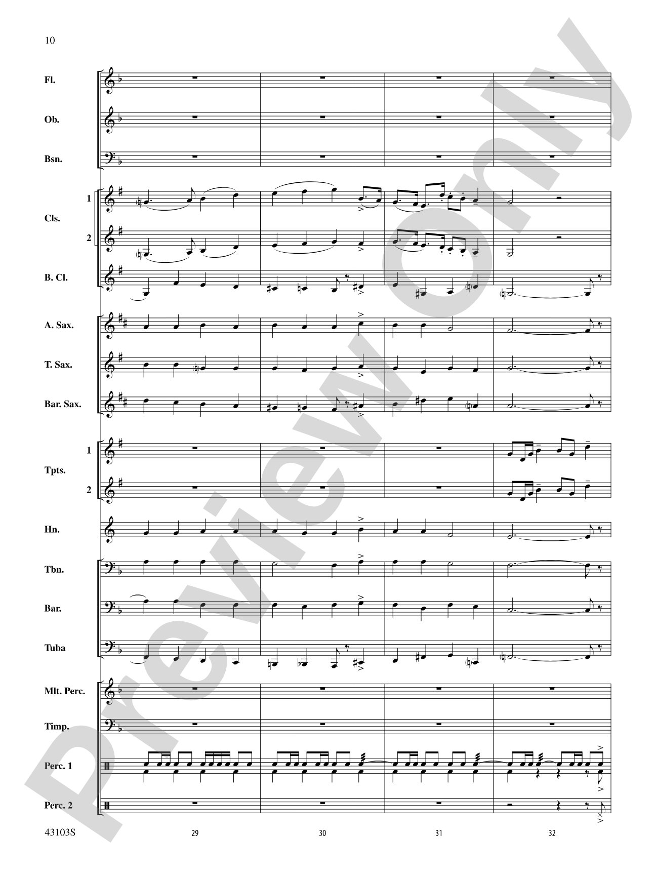 The Silver Quill: Concert Band Conductor Score & Parts
