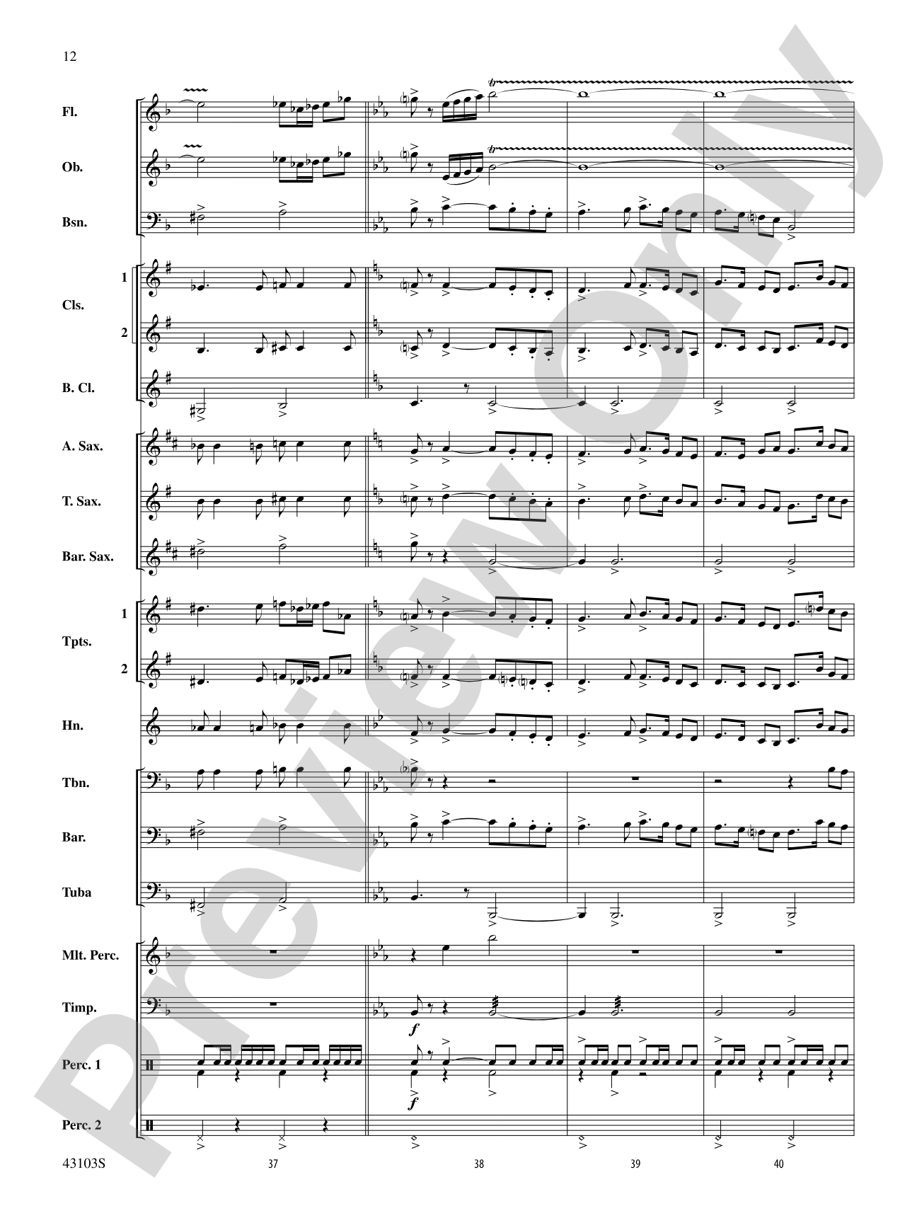 The Silver Quill: Concert Band Conductor Score & Parts