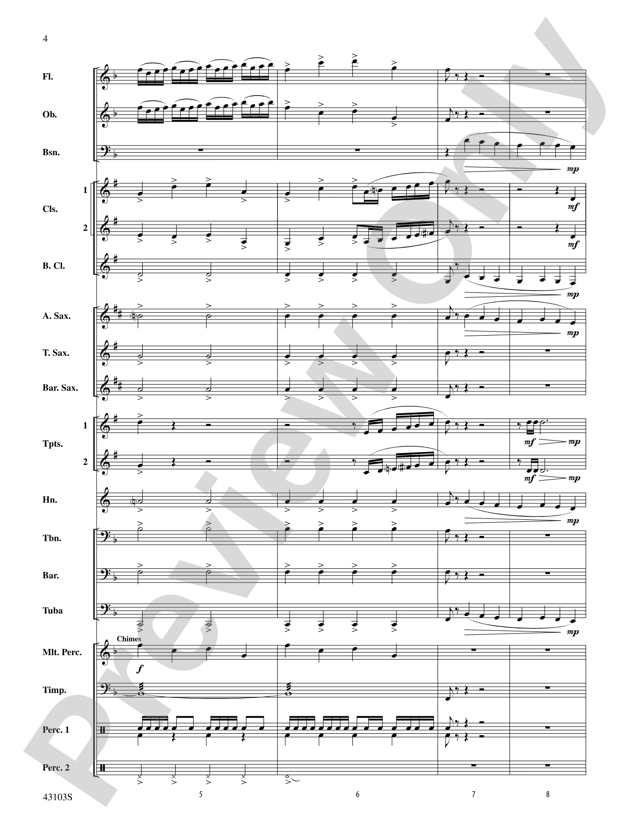 The Silver Quill: Concert Band Conductor Score & Parts