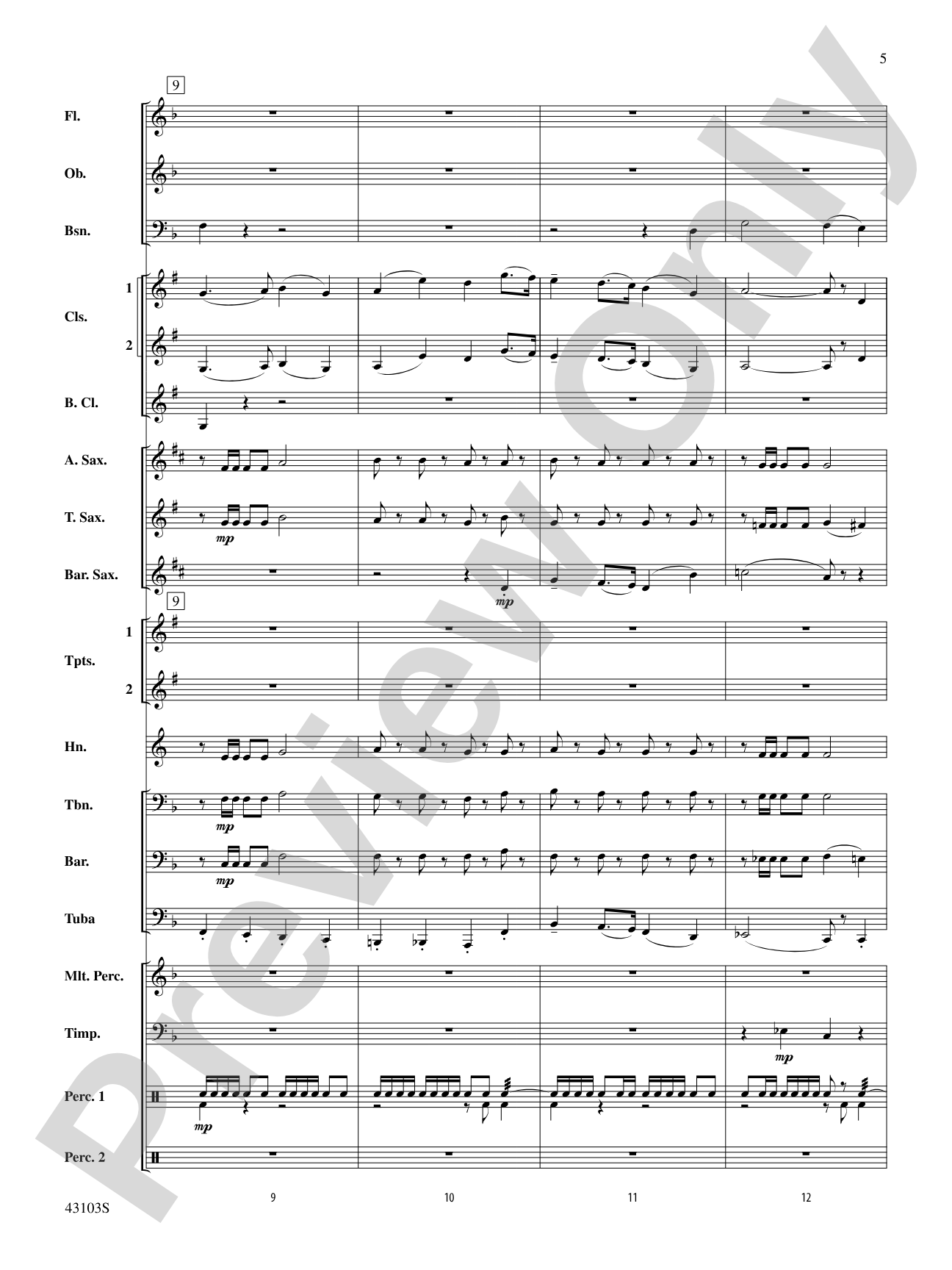 The Silver Quill: Concert Band Conductor Score & Parts