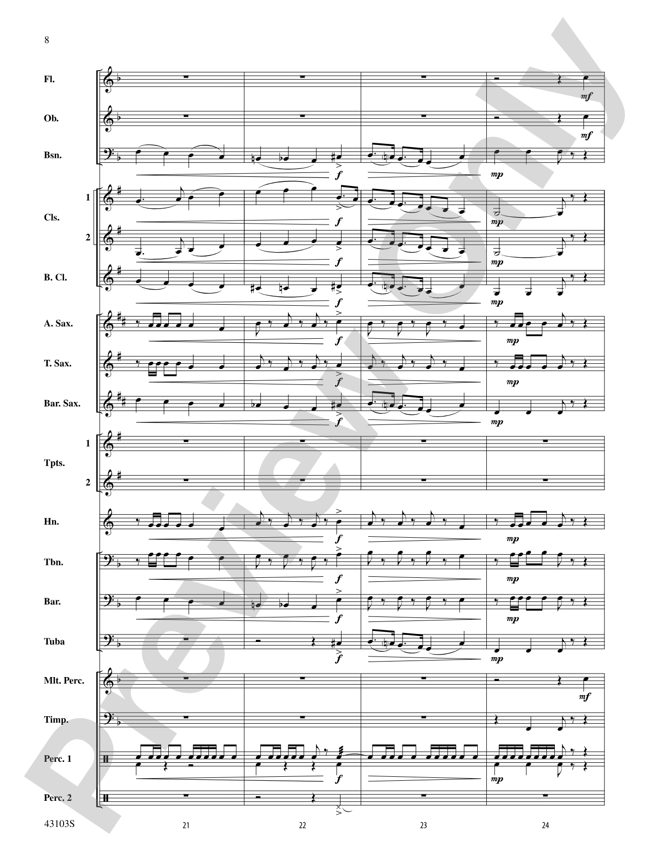 The Silver Quill: Concert Band Conductor Score & Parts