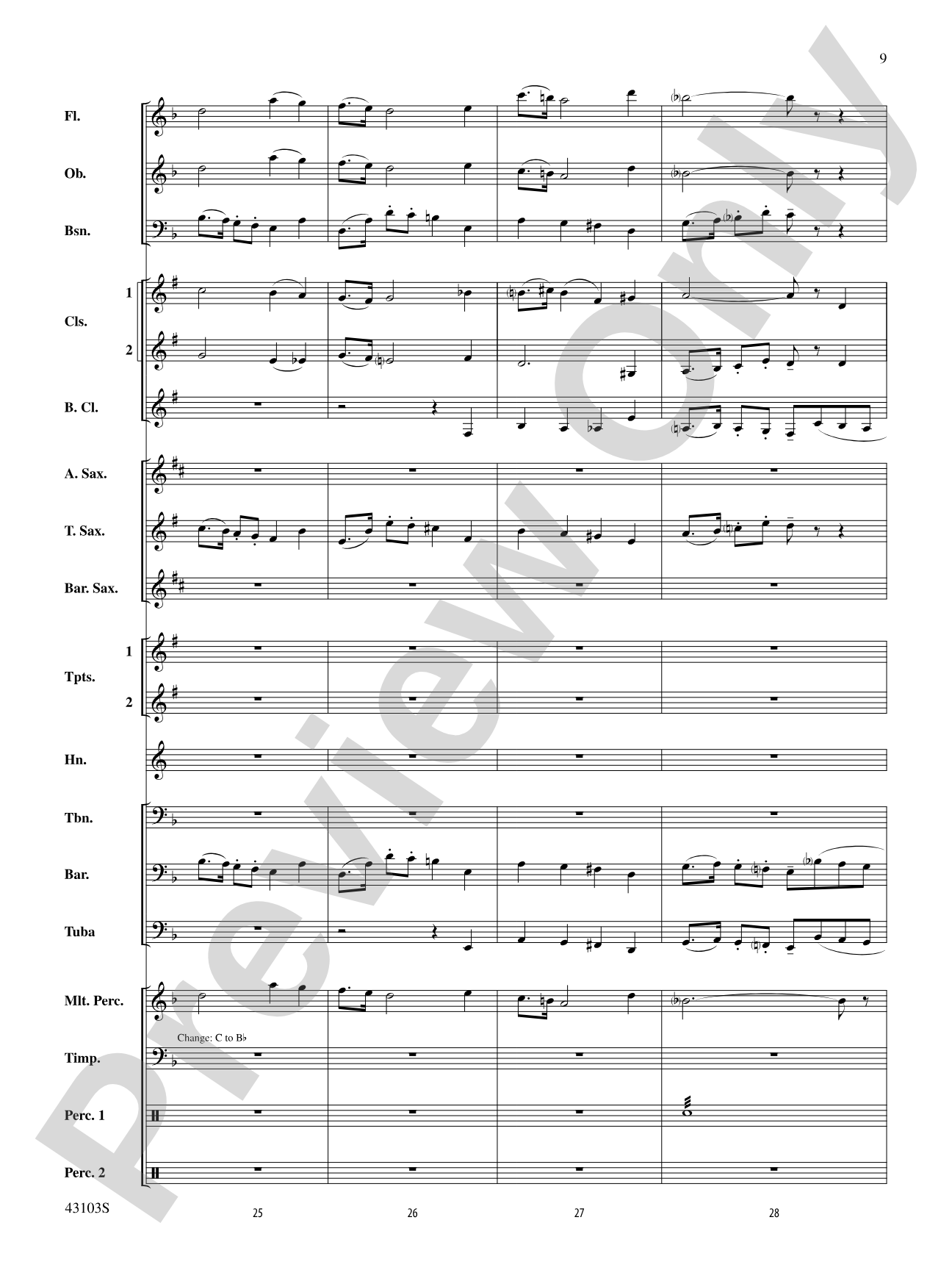 The Silver Quill: Concert Band Conductor Score & Parts