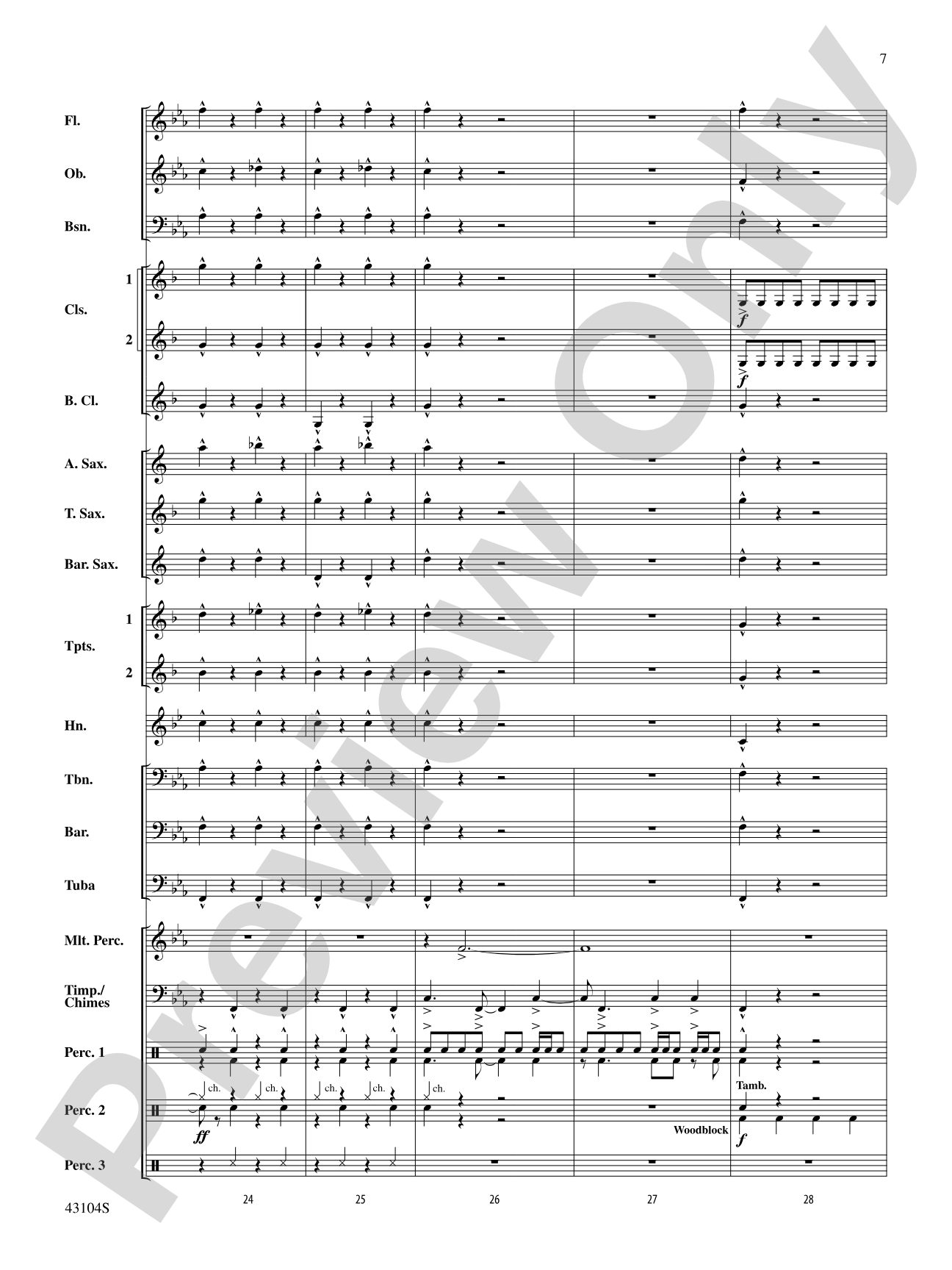The Seventh Resolution: Concert Band Conductor Score & Parts