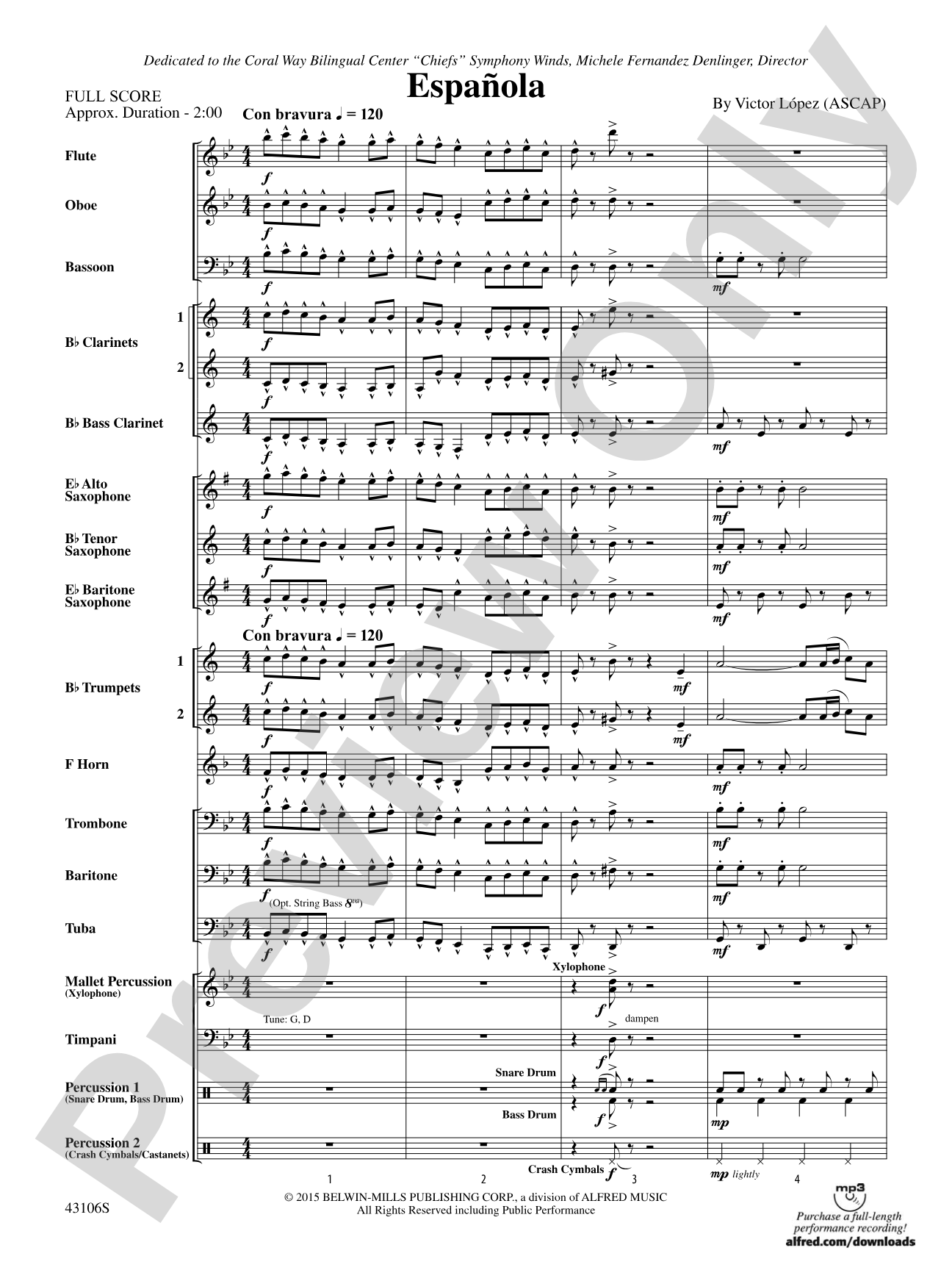 Española: Concert Band Conductor Score & Parts