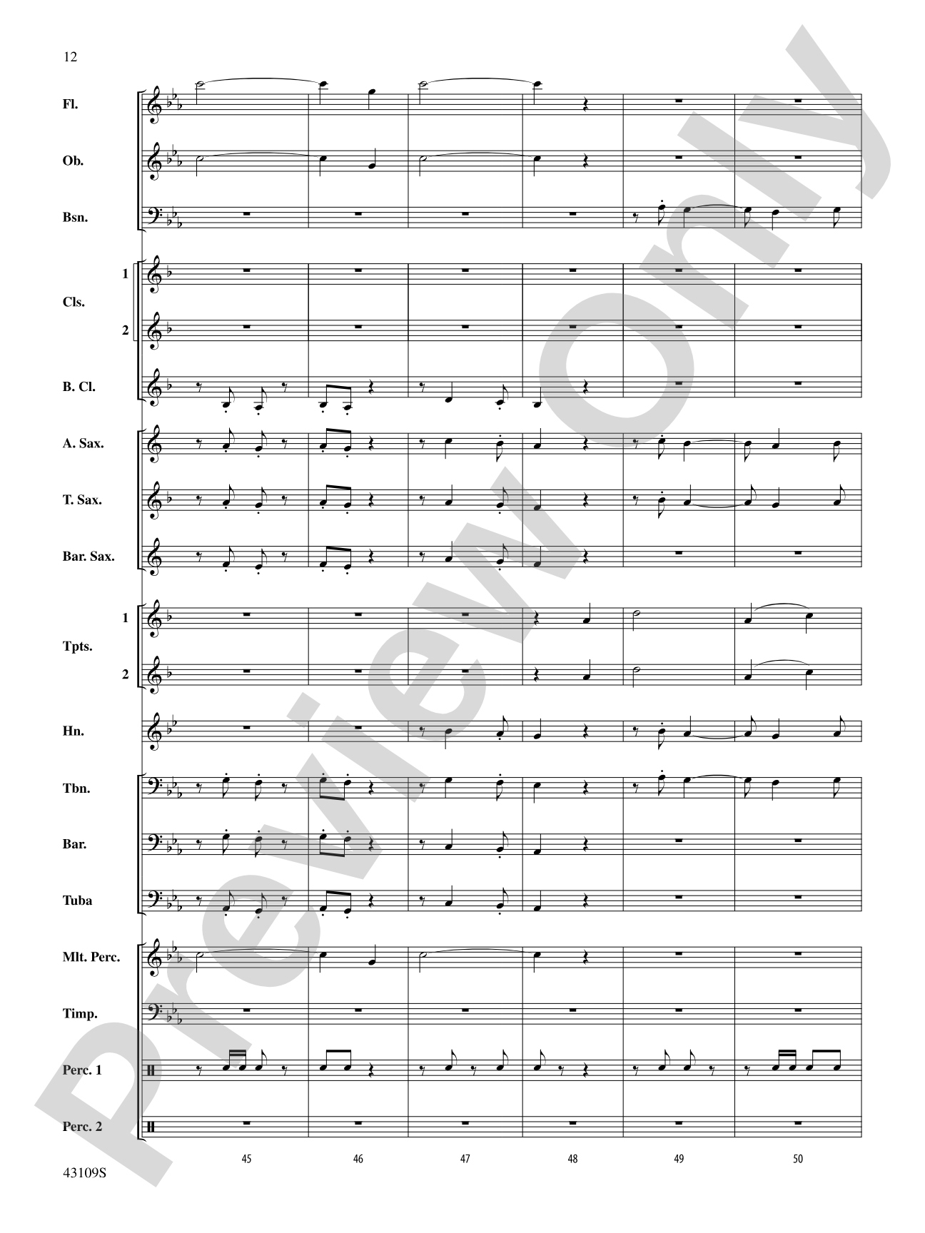 On a Tune of William Billings: Concert Band Conductor Score & Parts