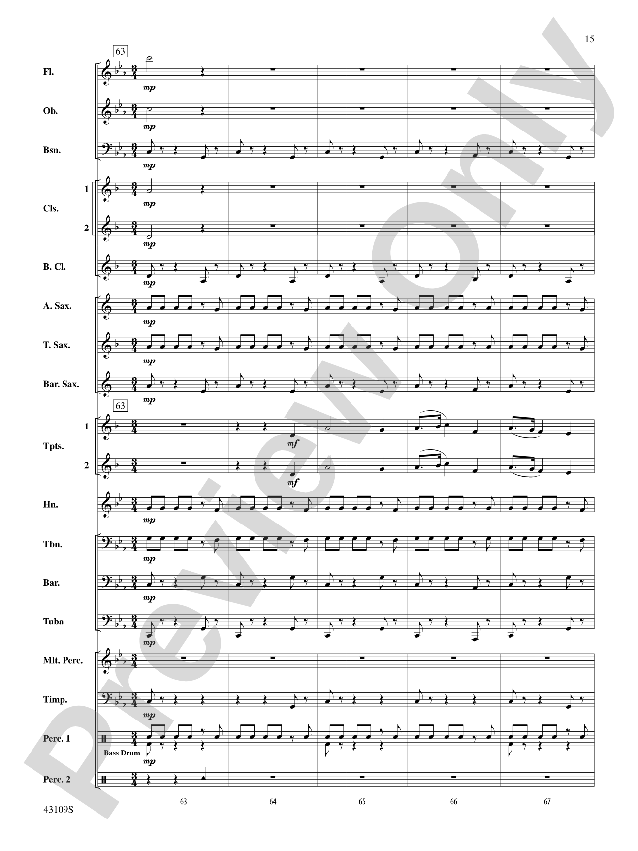 On a Tune of William Billings: Concert Band Conductor Score & Parts