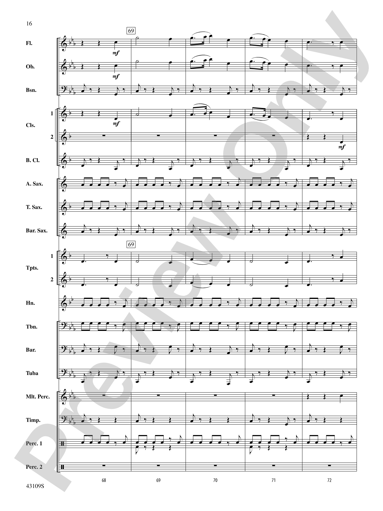 On a Tune of William Billings: Concert Band Conductor Score & Parts