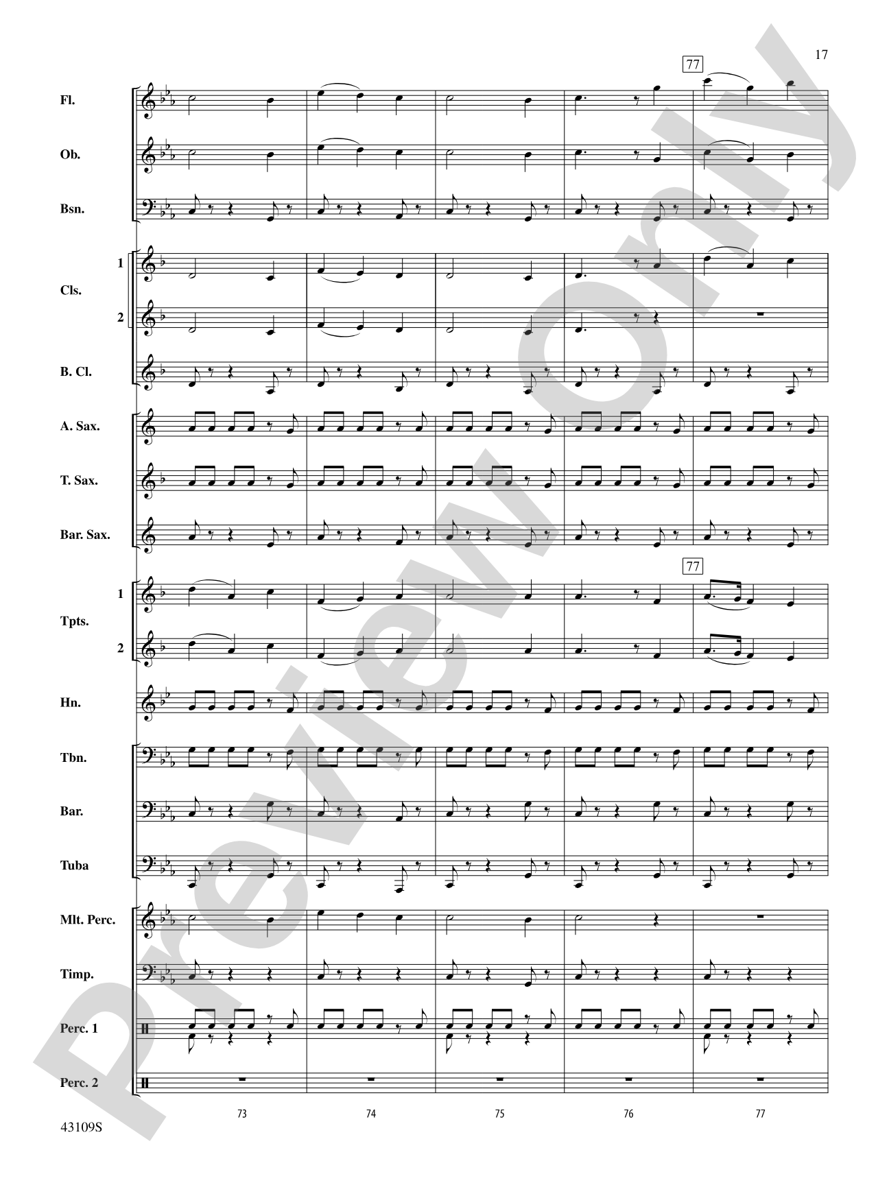 On a Tune of William Billings: Concert Band Conductor Score & Parts