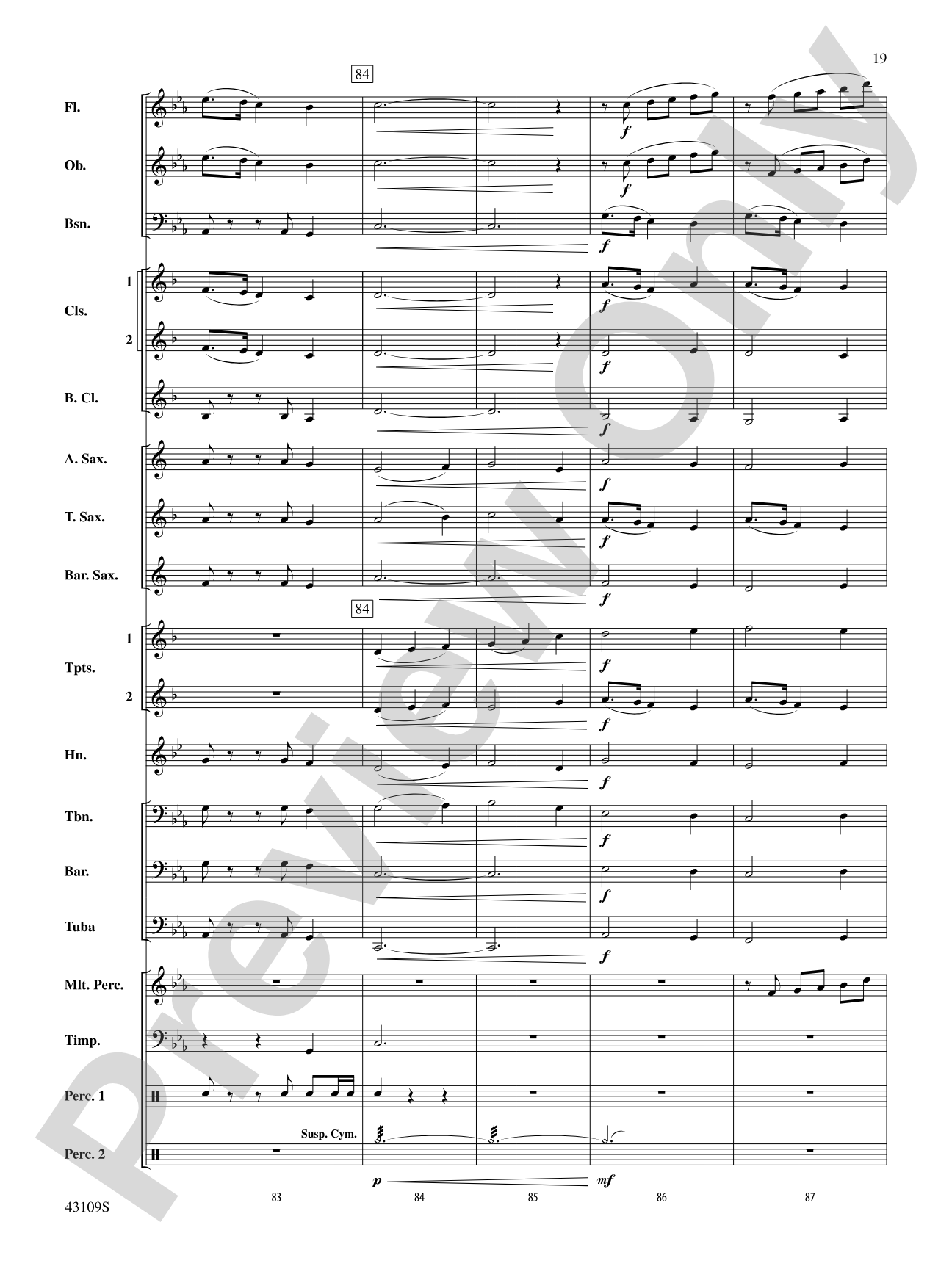 On a Tune of William Billings: Concert Band Conductor Score & Parts