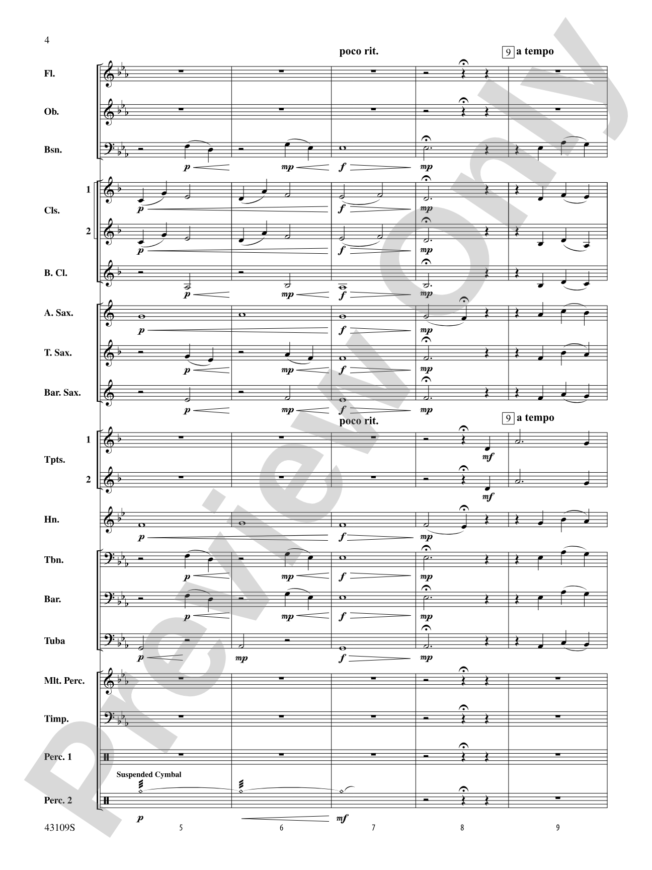 On a Tune of William Billings: Concert Band Conductor Score & Parts
