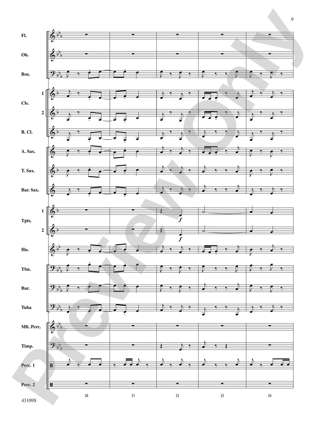 On a Tune of William Billings: Concert Band Conductor Score & Parts
