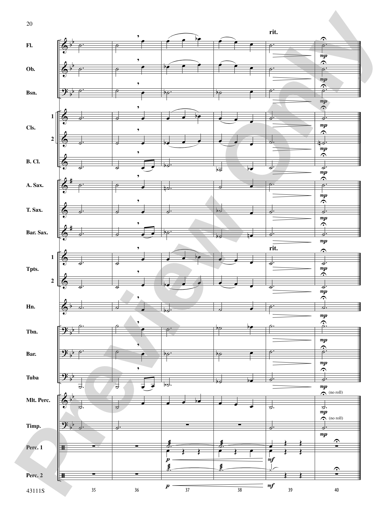 Sketches of Canada: Concert Band Conductor Score & Parts