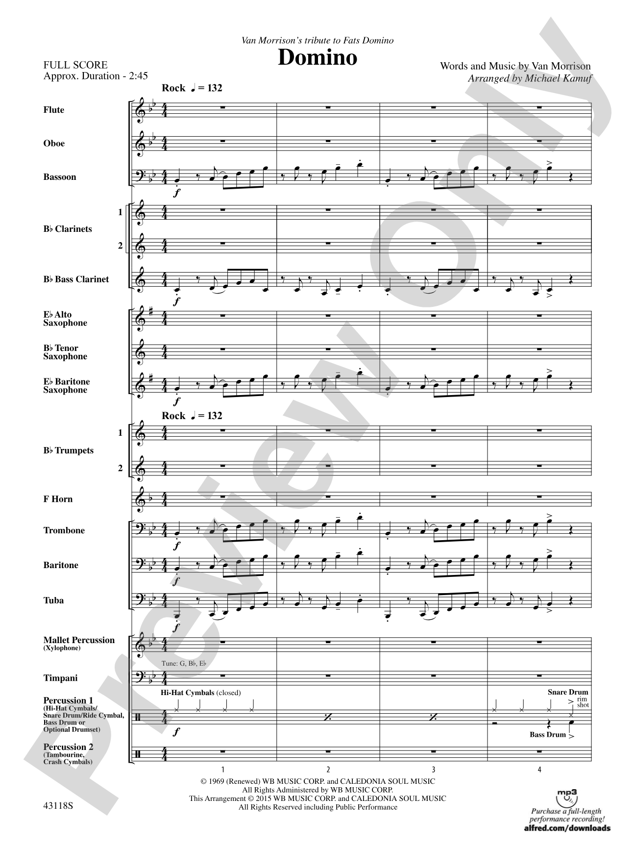 Domino: Concert Band Conductor Score & Parts
