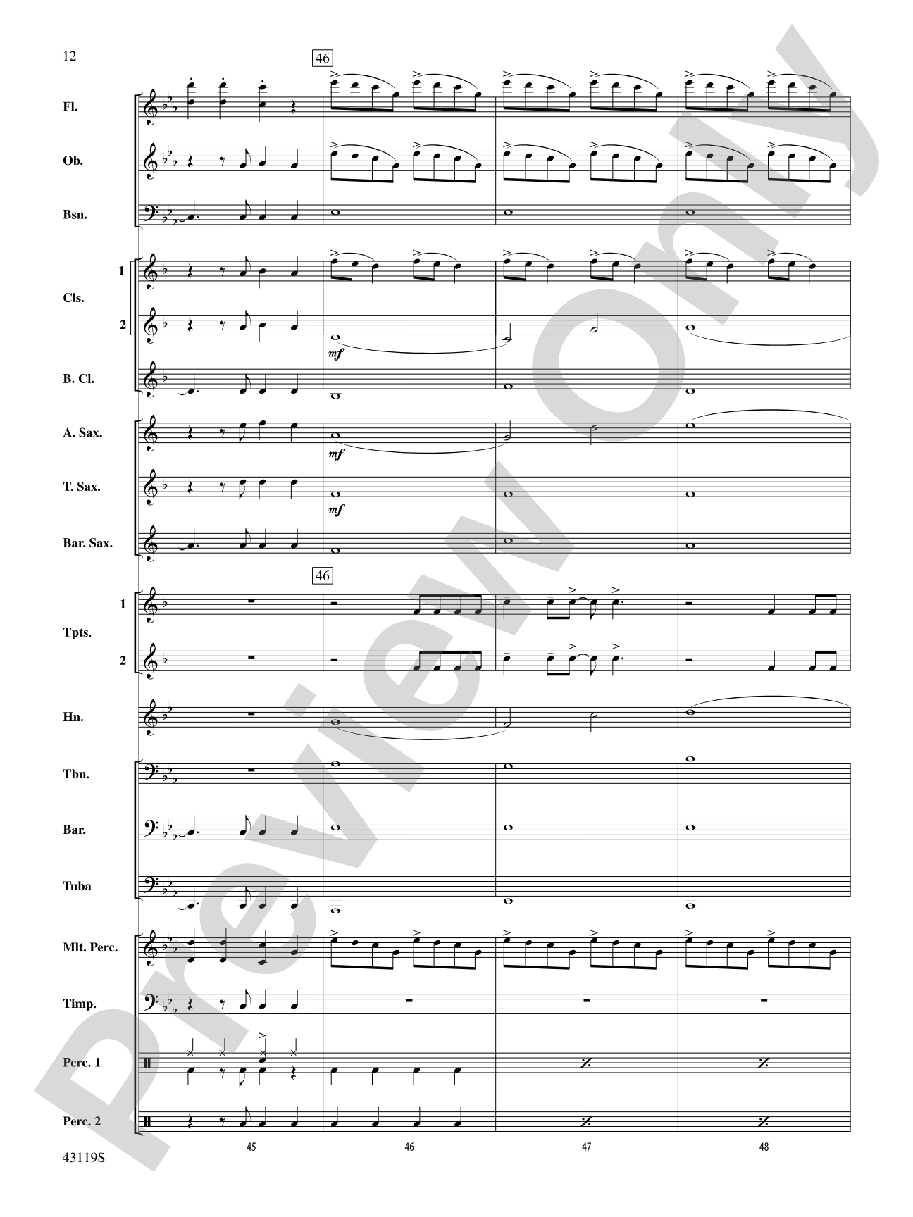 Dark Horse: Concert Band Conductor Score & Parts