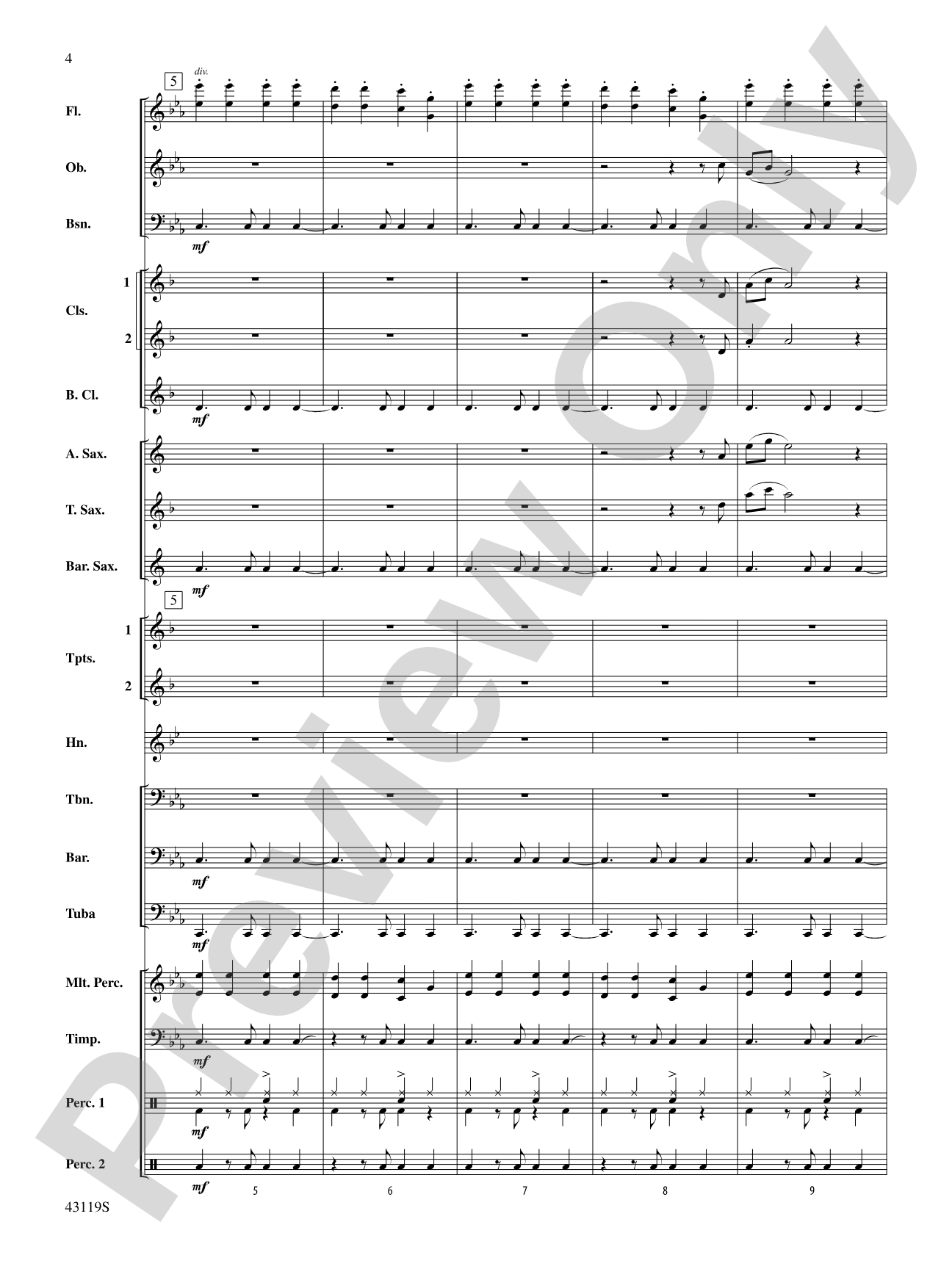 Dark Horse: Concert Band Conductor Score & Parts