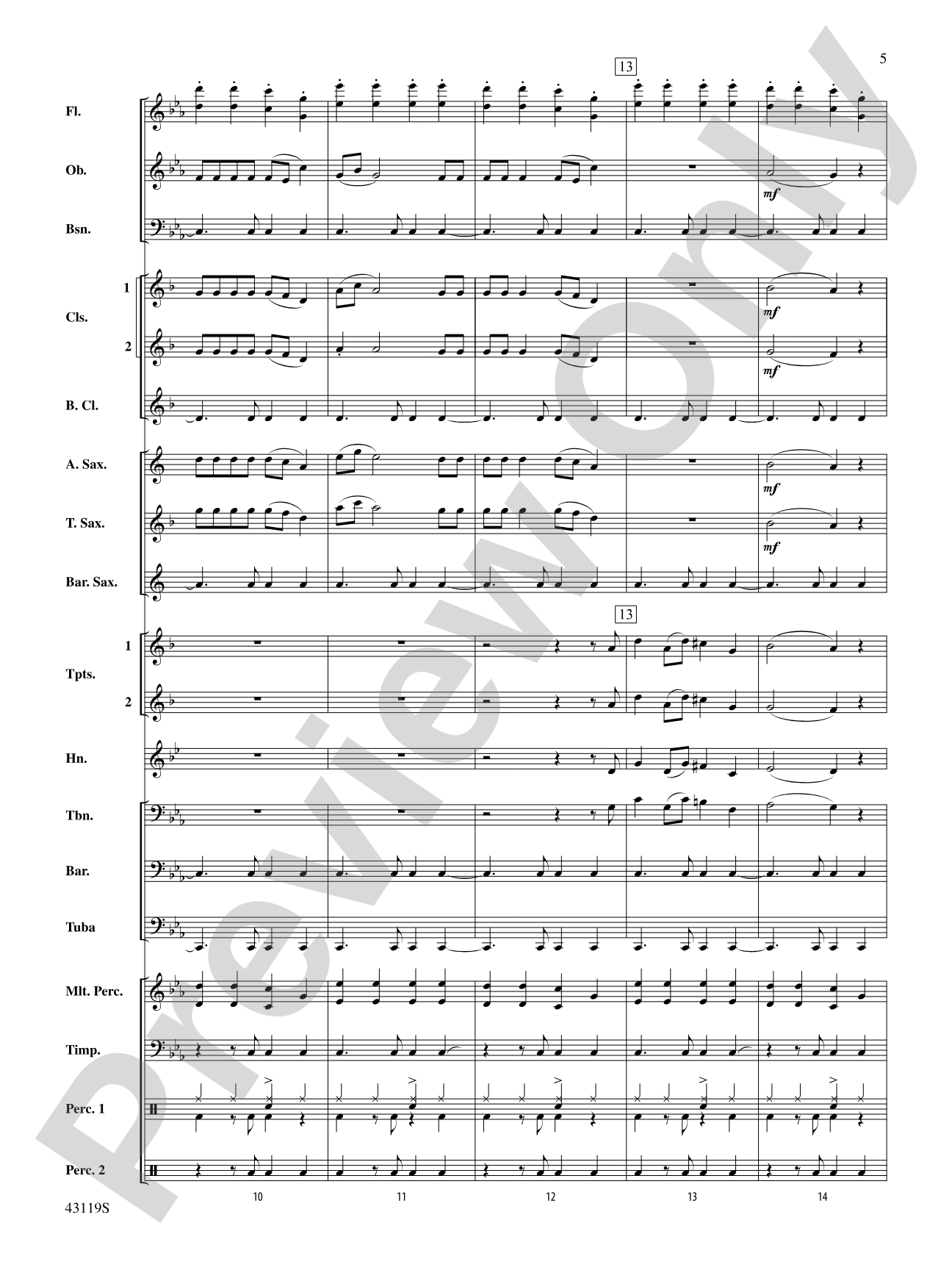 Dark Horse: Concert Band Conductor Score & Parts