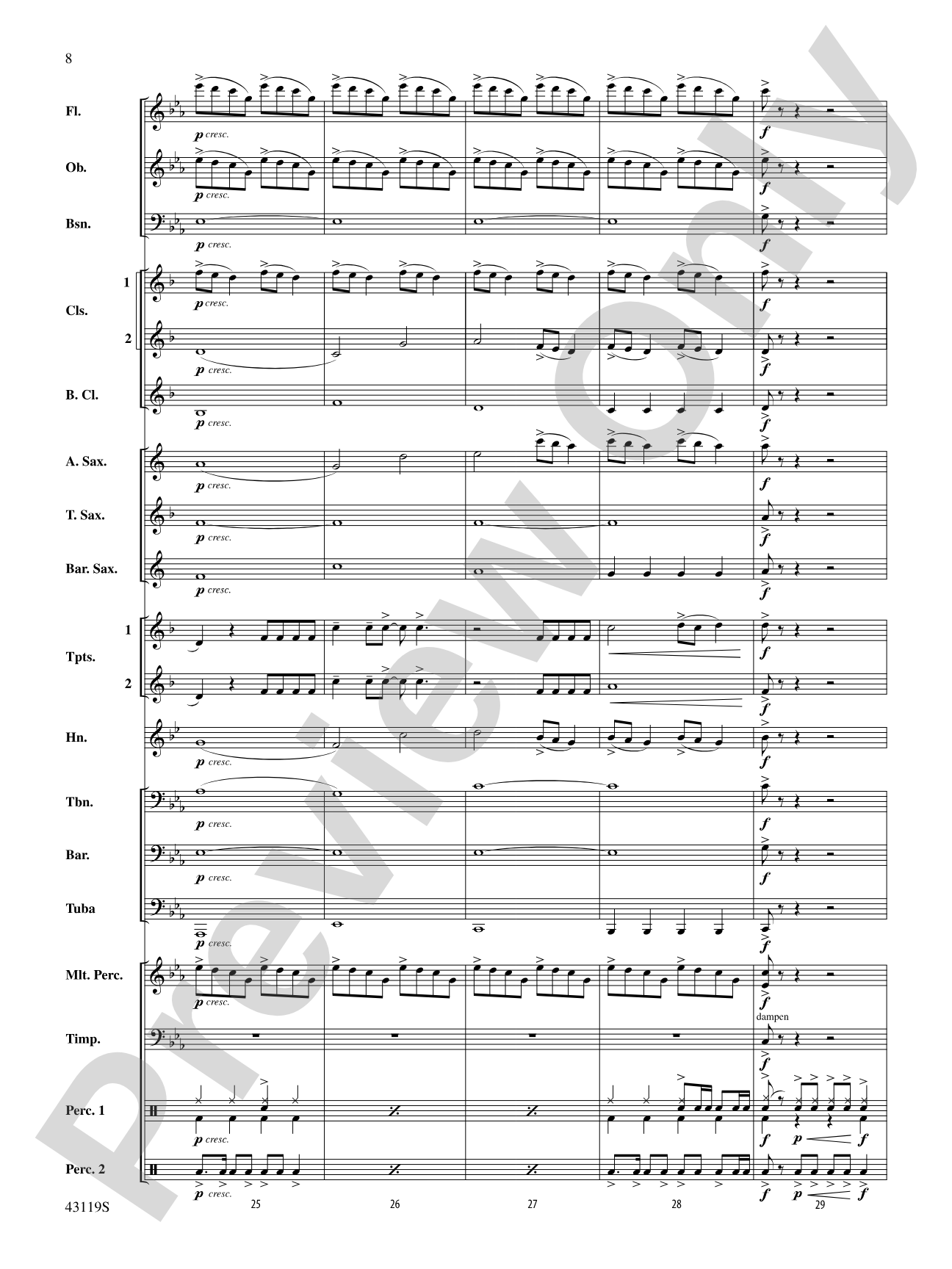 Dark Horse: Concert Band Conductor Score & Parts