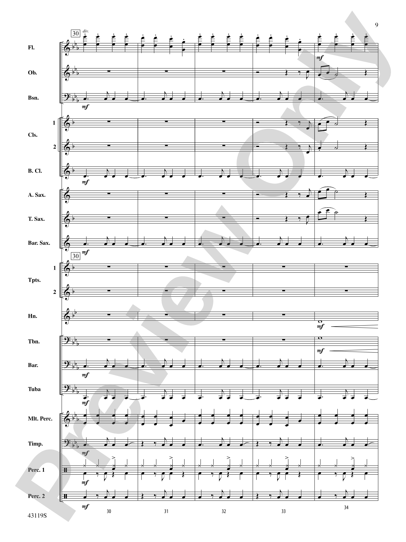 Dark Horse: Concert Band Conductor Score & Parts
