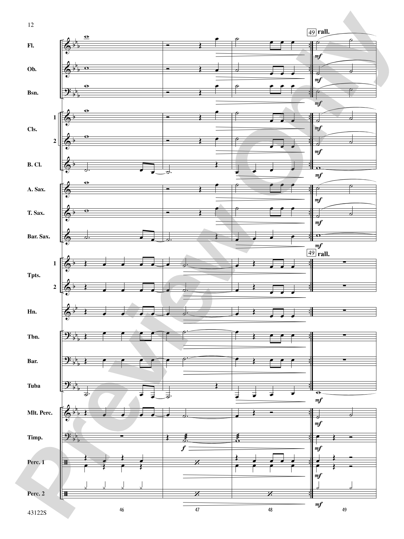 Clouds: Concert Band Conductor Score & Parts