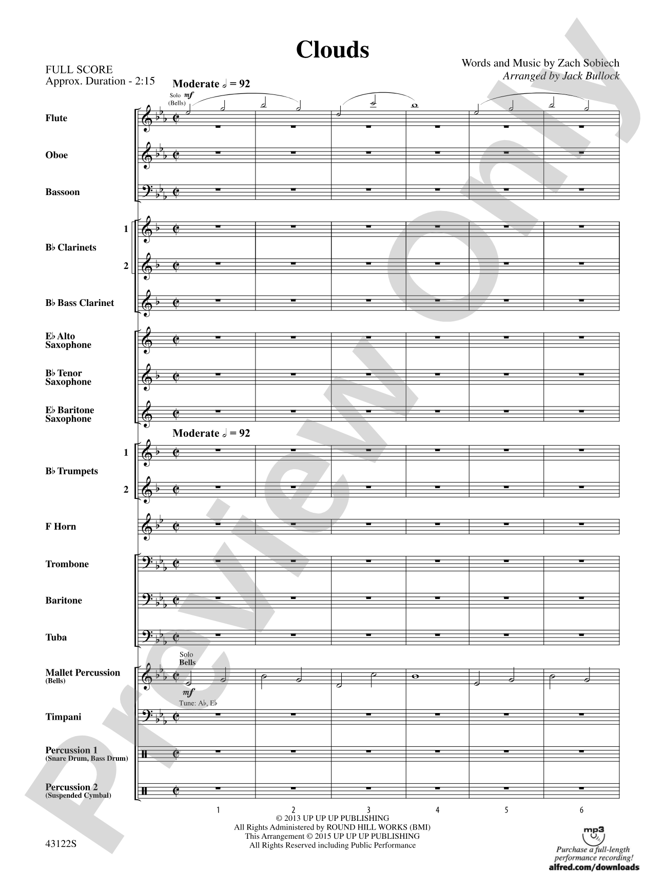 Clouds: Concert Band Conductor Score & Parts