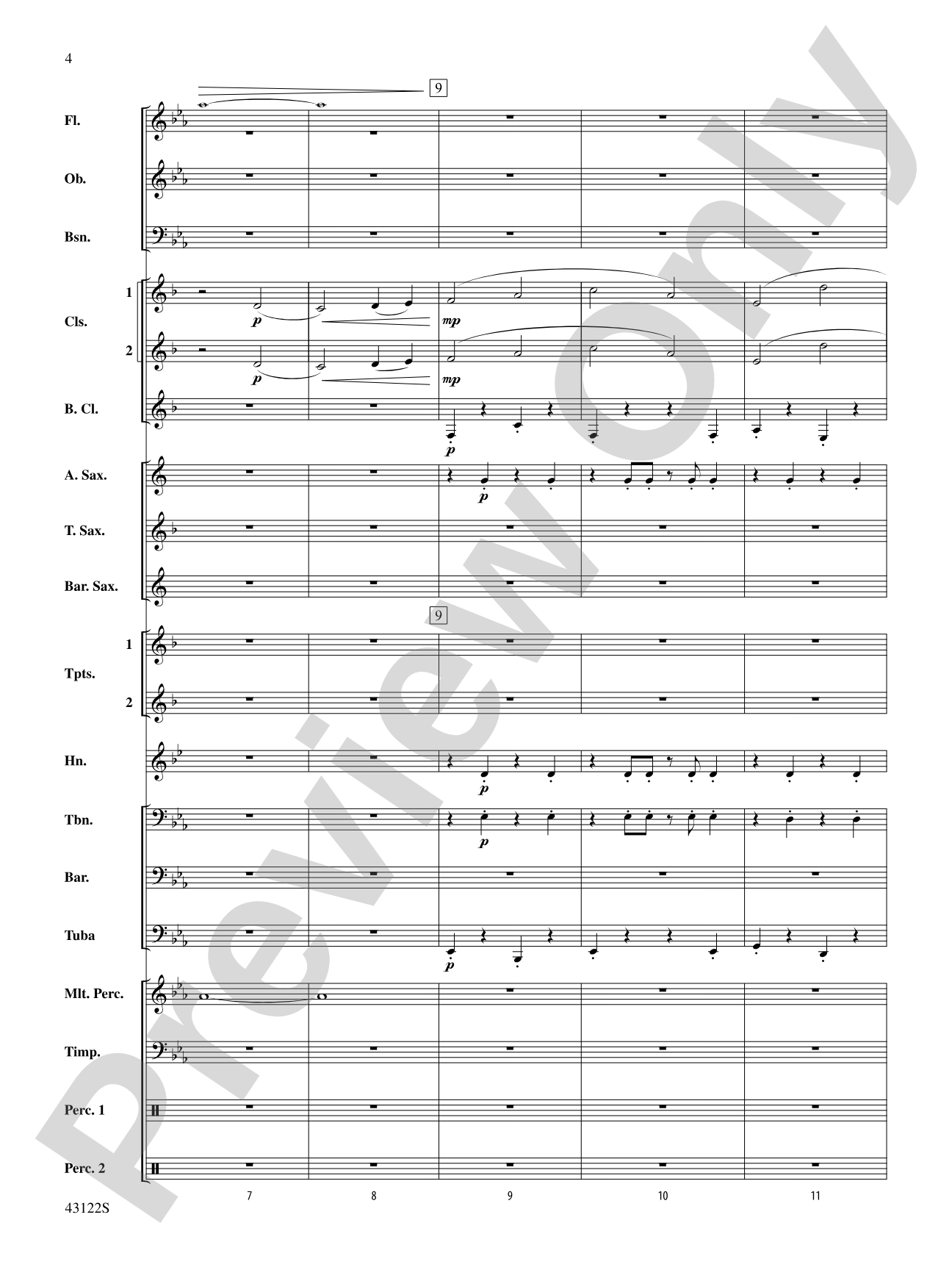 Clouds: Concert Band Conductor Score & Parts