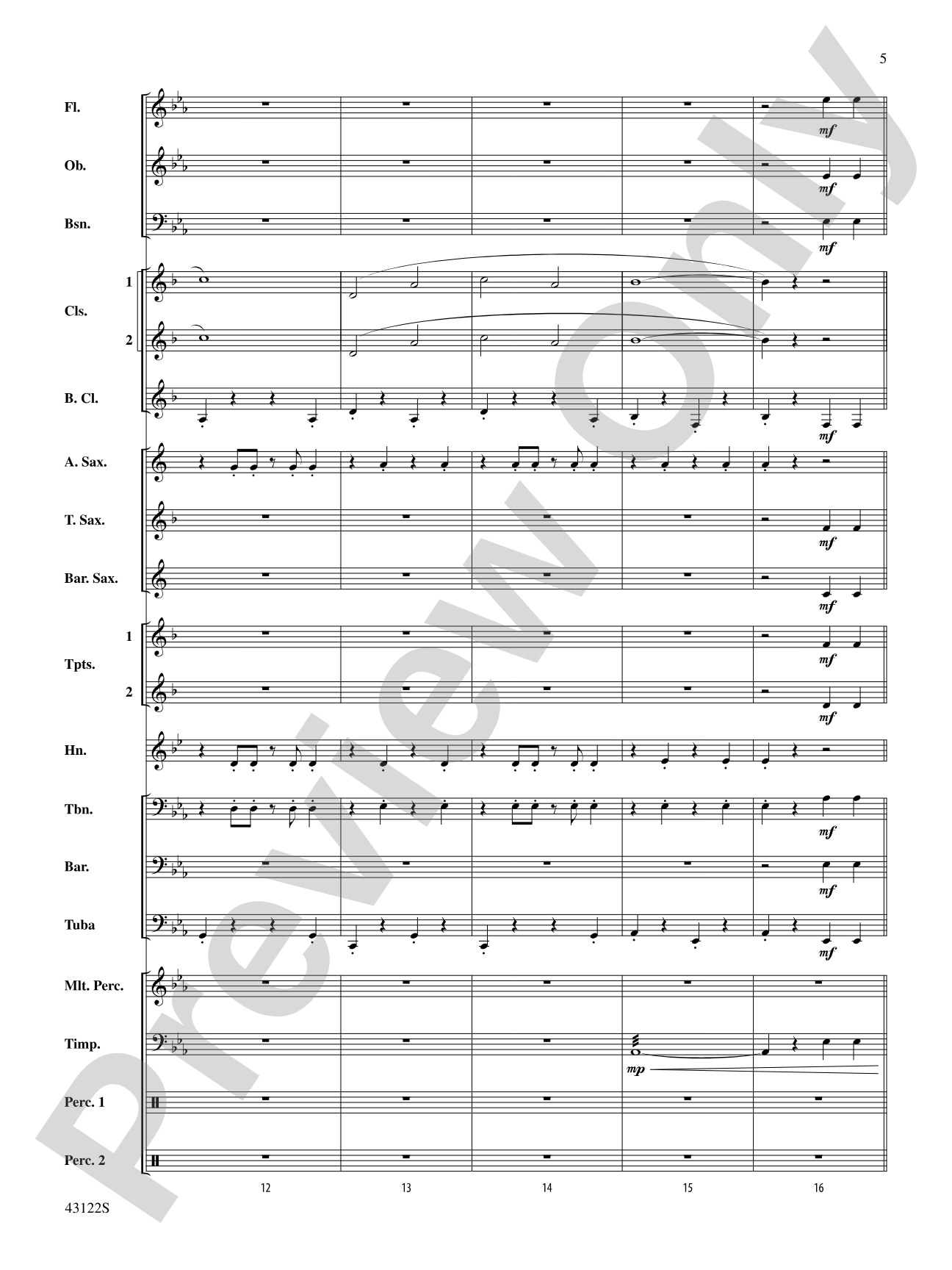 Clouds: Concert Band Conductor Score & Parts