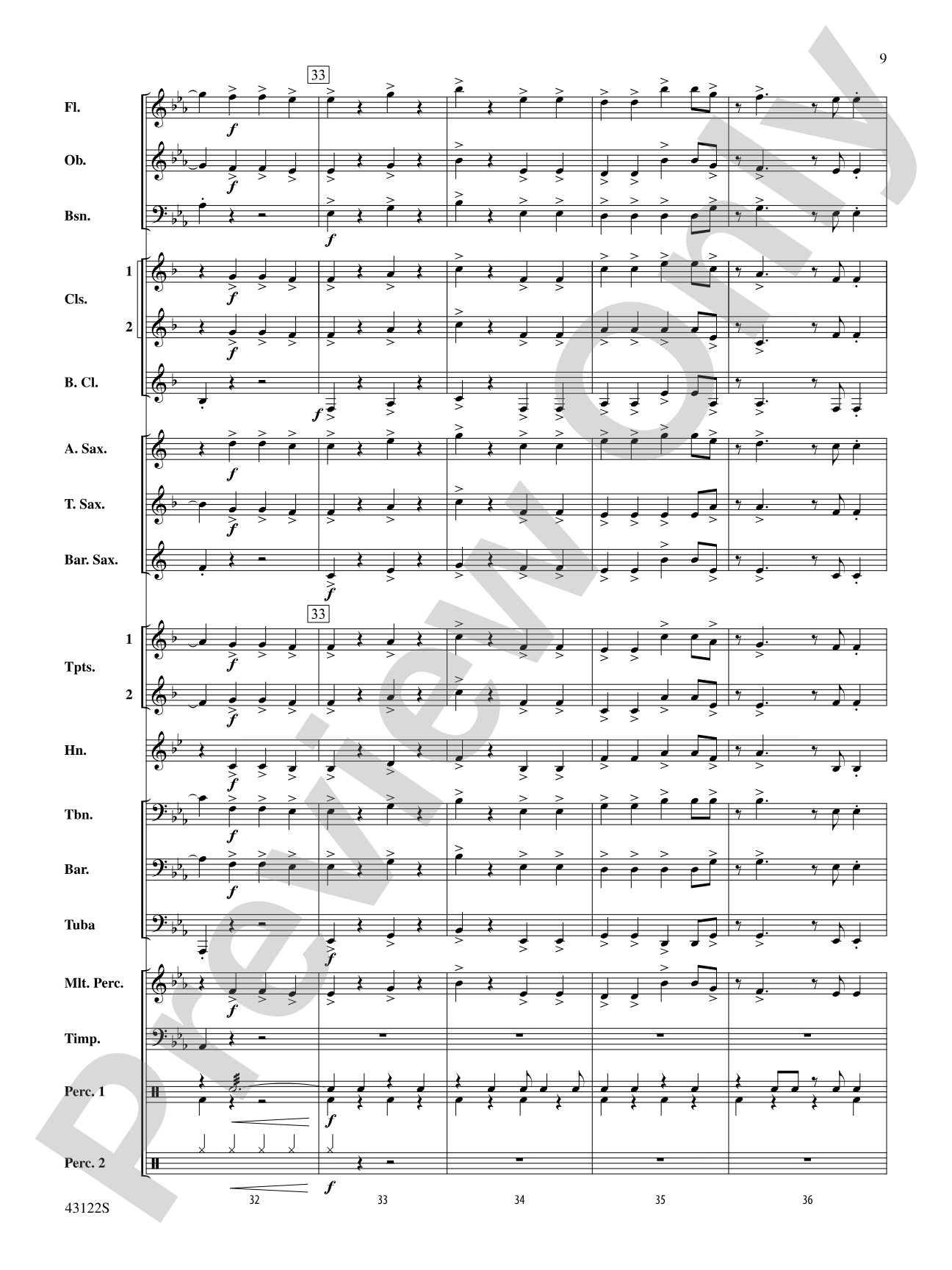Clouds: Concert Band Conductor Score & Parts